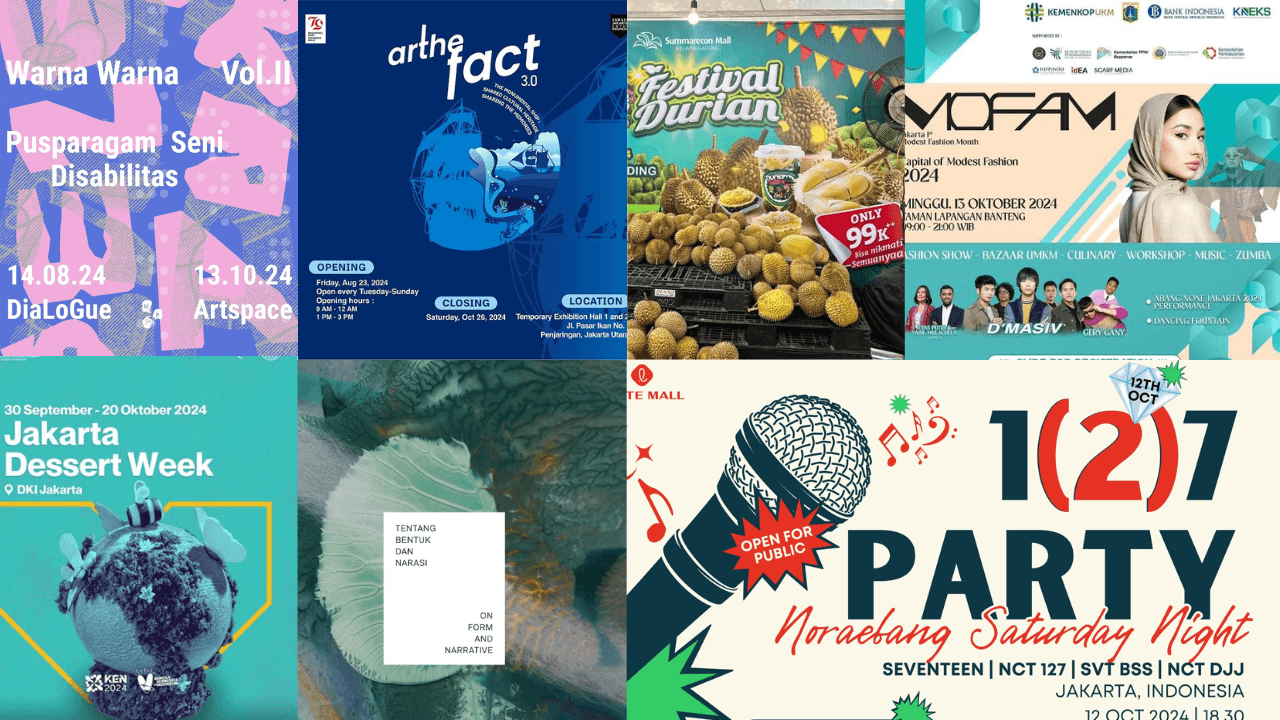 Daftar 18 Event di Jakarta yang Digelar Akhir Pekan ini Tanggal 12 dan 13 Oktober 2024, dari Konser Musik Gratis, Festival Kuliner hingga Pameran