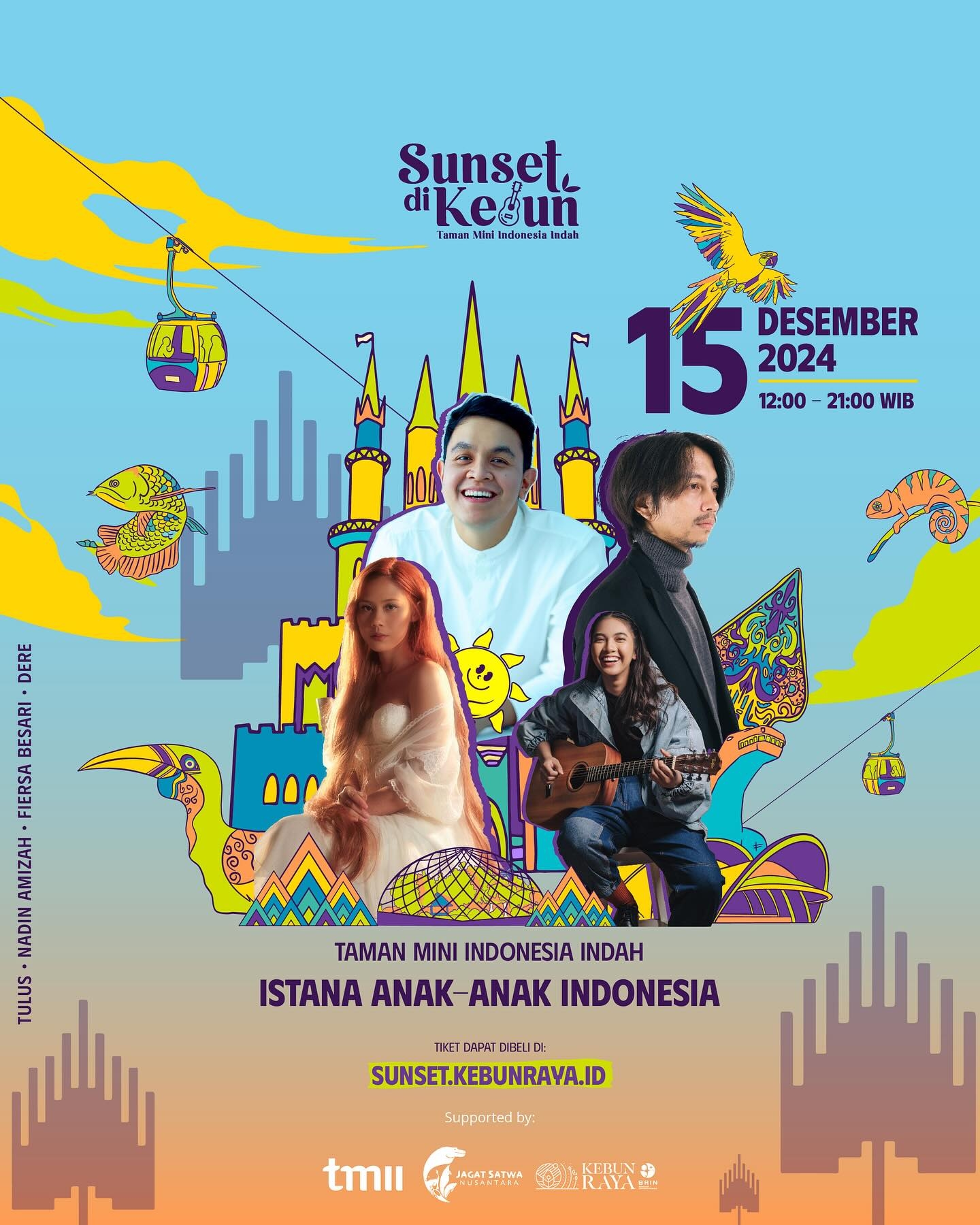 Sunset di Kebun Menghadirkan Tulus, Nadin Amizah, Fiersa Besari dan Dere di Istana Anak-anak TMII, Cek Tanggal dan Harga Tiketnya