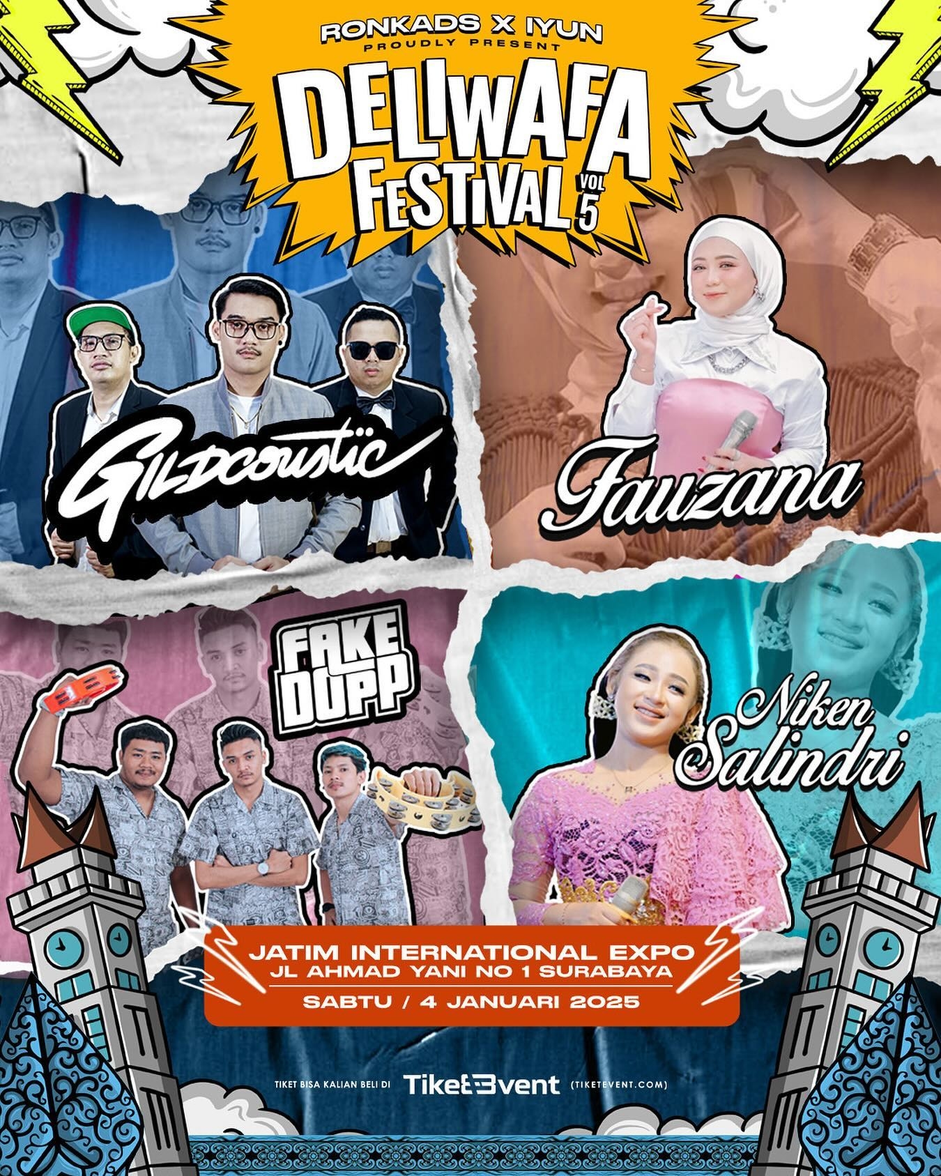 SIMAK! Gildcoustic, Fauzana, Fake Dopp, dan Niken Salindri Bakal Goyang Deliwafa Festival di Surabaya, Harga Tiketnya Cuma Rp 85 Ribu, Cek Tanggalnya
