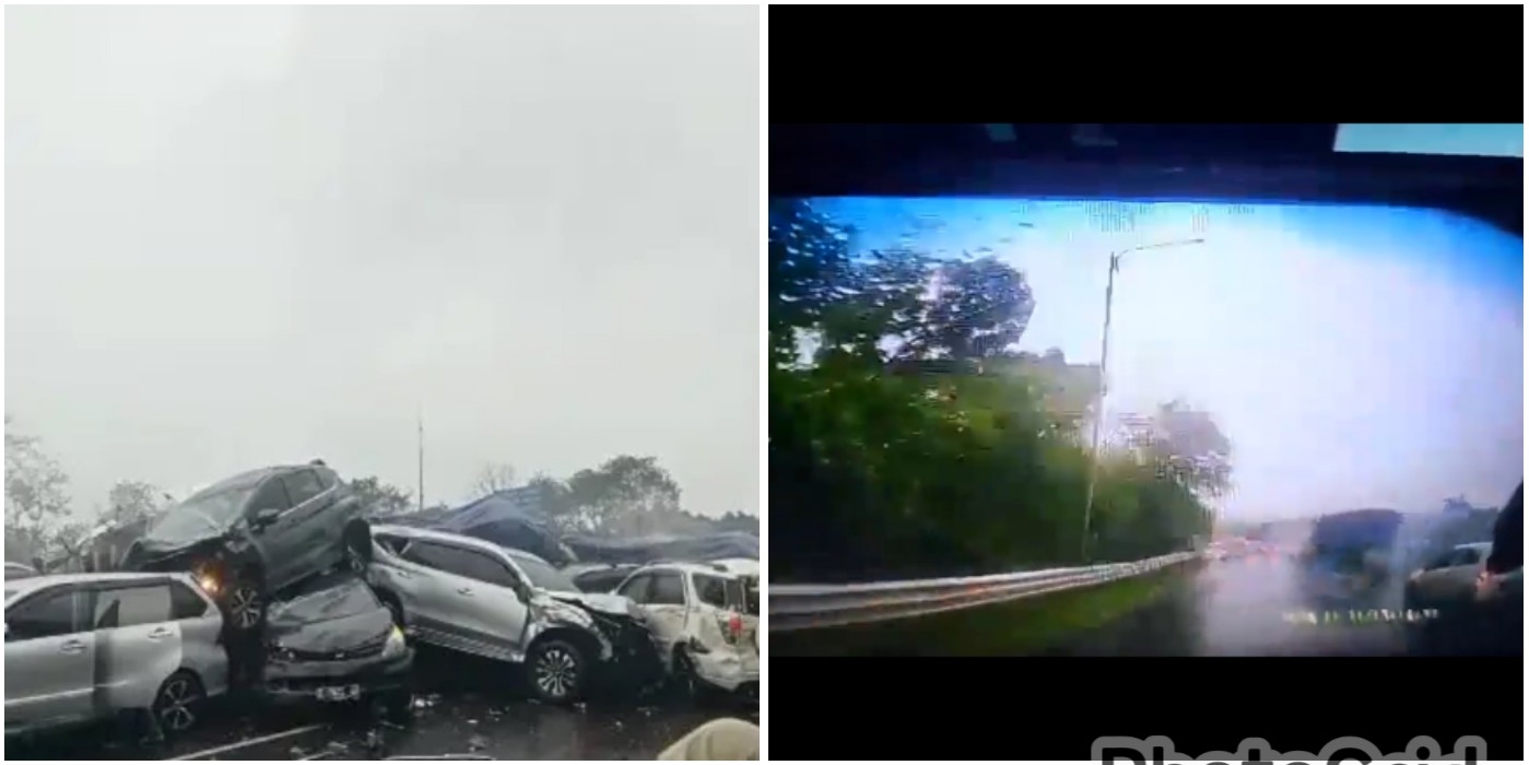 Rekaman Kamera Dashcam Detik-detik Kecelakaan Beruntun Tol Cipularang KM 92 Purbaleunyi Hari Ini, Diduga Karena Truk Kelebihan Muatan dan Rem Blong