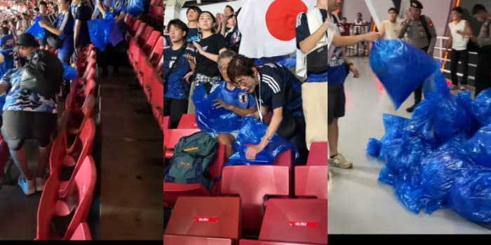 Usai Timnas Jepang Bantai Indonesia, Suporter Jepang Bersihkan Sampah di GBK hingga Bikin Takjub Netizen: Kena Ulti Dengan Karakter Orang Jepang!