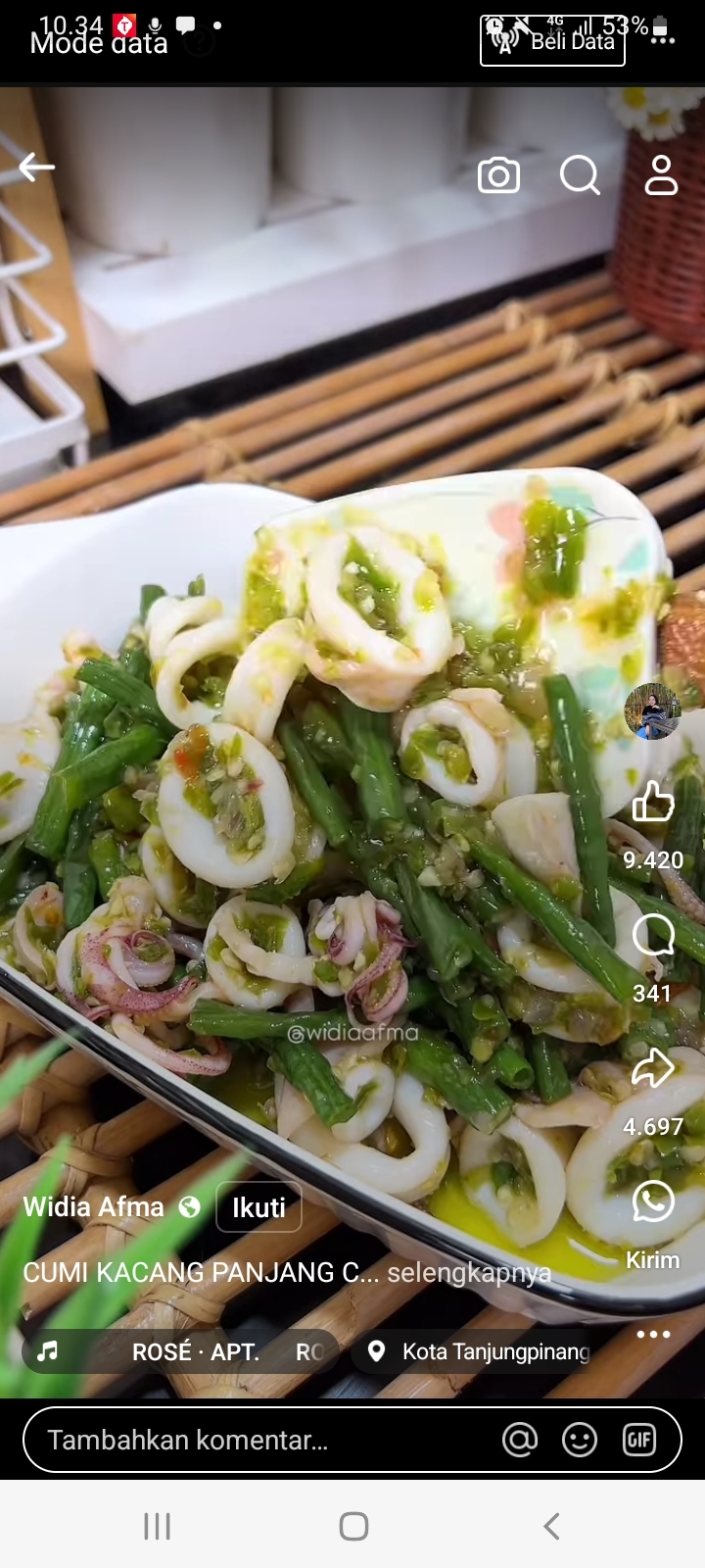 Resep Cumi Kacang Panjang Cabe Ijo Bisa Jadi Menu Akhir Pekan Keluarga, Rasanya Enak Banget