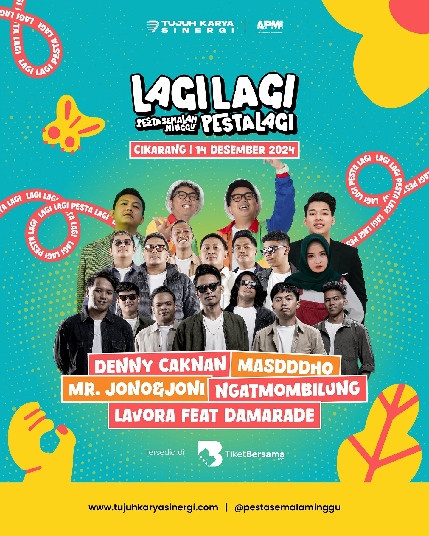 Pesta Semalam Minggu Kembali Hadir di Cikarang! Menampilkan Denny Caknan, Masdddho, Mr. Jono-Joni hingga Ngatmombilung, Segini Harga Tiketnya