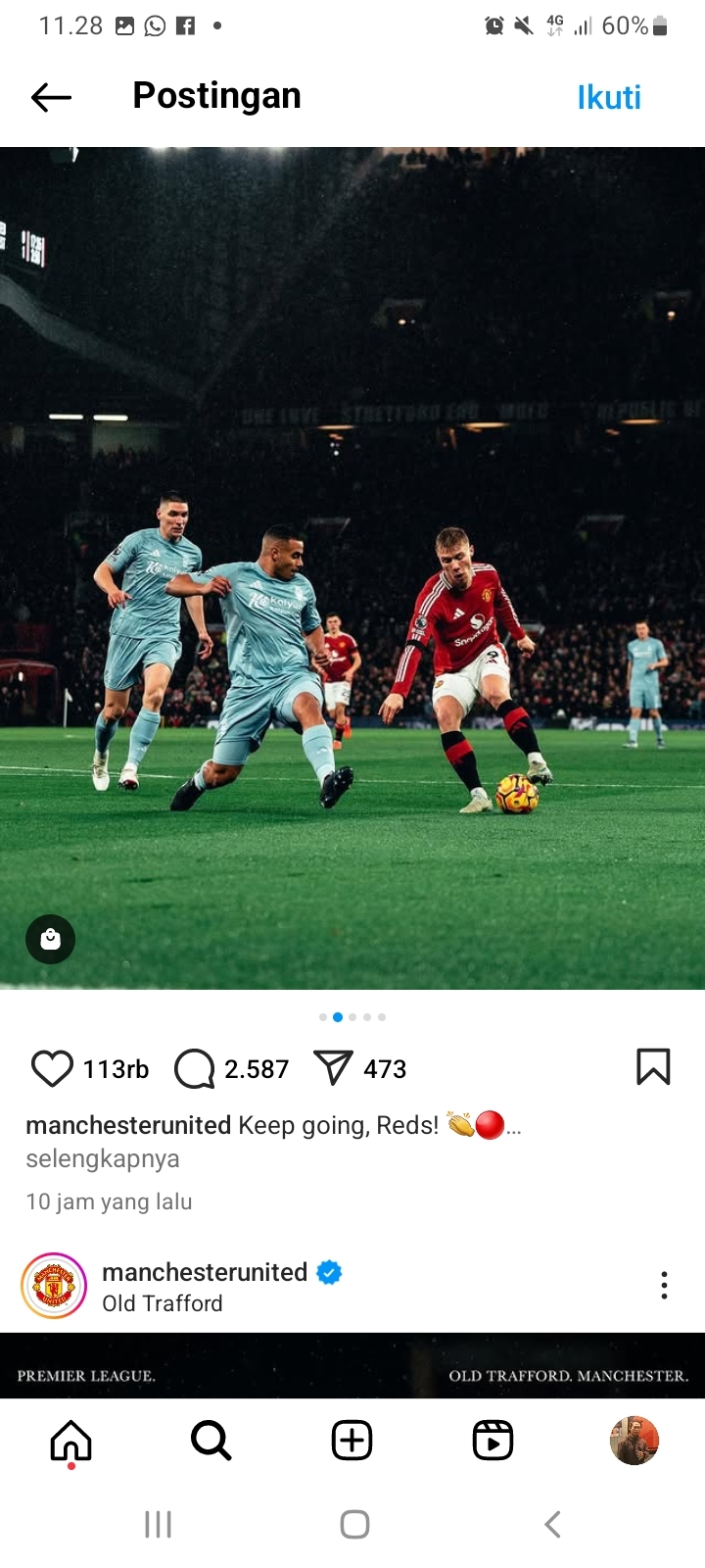 Kekalahan MU 2-3 dari Forest, Pertandingan Sulit Memulai Dua Babak dengan Buruk