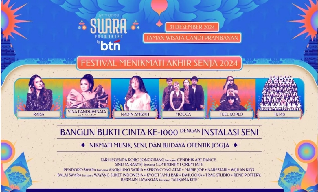 Malam Tahun Baru 2025 Bersama Raisa, Nadin Amizah, JKT48 hingga Feel Koplo di Candi Prambanan Yogyakarta, Berikut Harga Tiketnya!