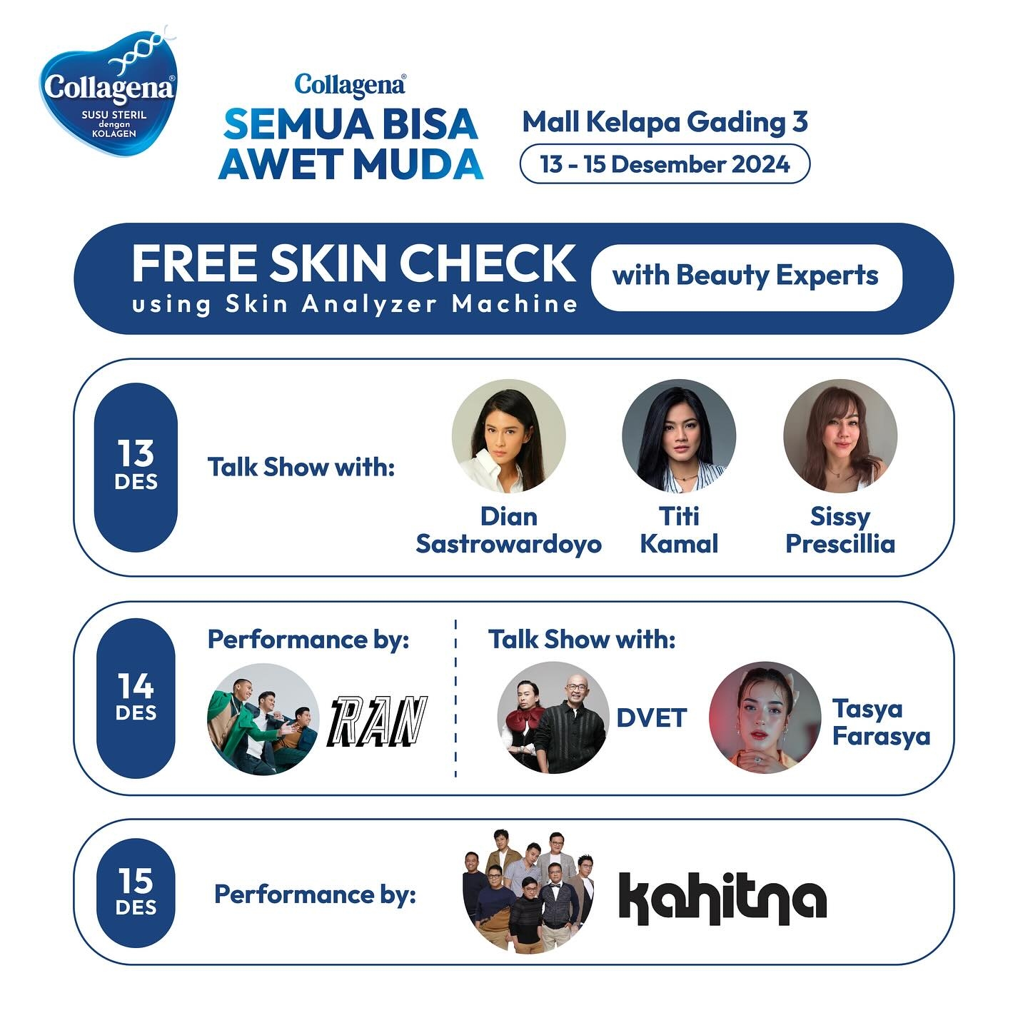 Konser Gratis RAN dan Kahitna “Semua Bisa Awet Muda" di Atrium Mall Kelapa Gading Akhir Pekan Ini, Ada Pemeriksaan Kulit hingga Talk Show Kecantikan