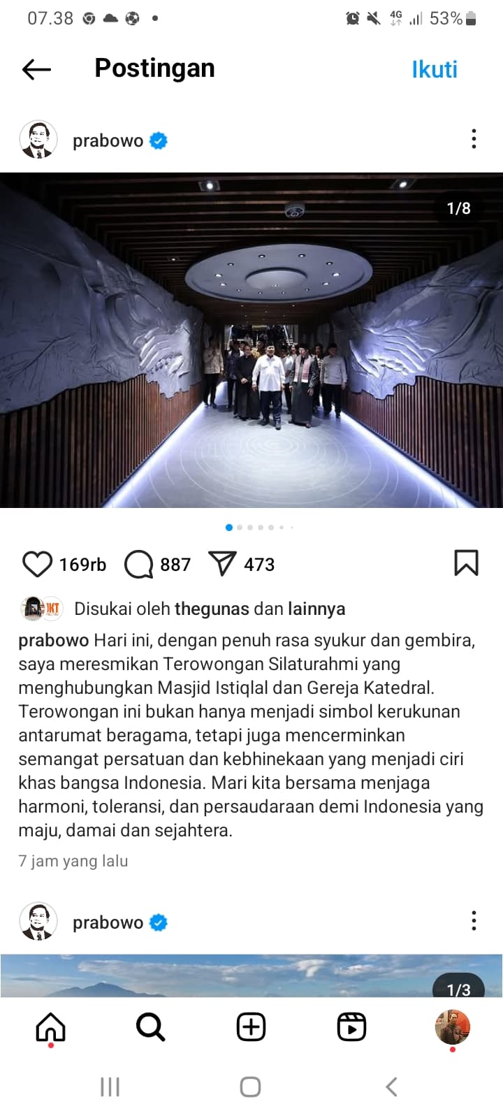 Resmi Dibuka Umum, Terowongan Silaturahim Istiqlal-Katedral Sepanjang 28,3 Meter, Tinggi 3 Meter dan Lebar 4,1 Meter