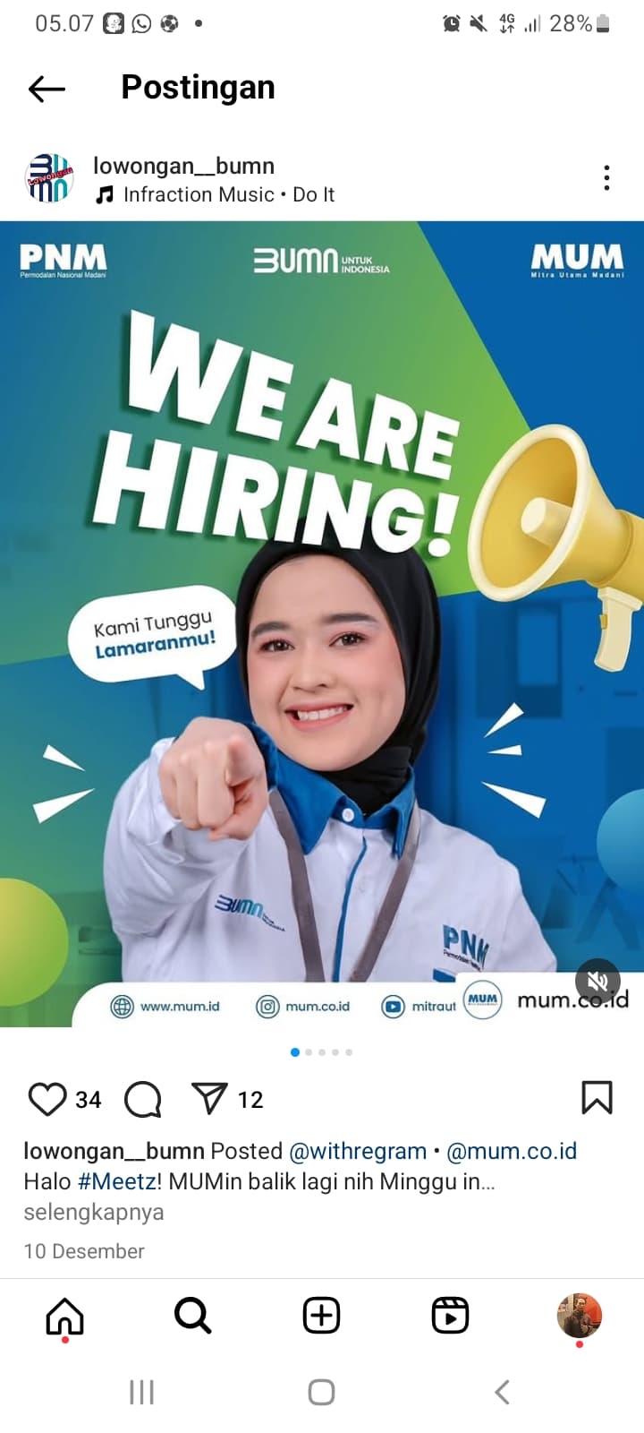 BUMN Buka Lowongan Kerja di PT MUM Penempatan Jakarta, Pendaftaran Secara Online Melalui Tautan di Bawah Ini