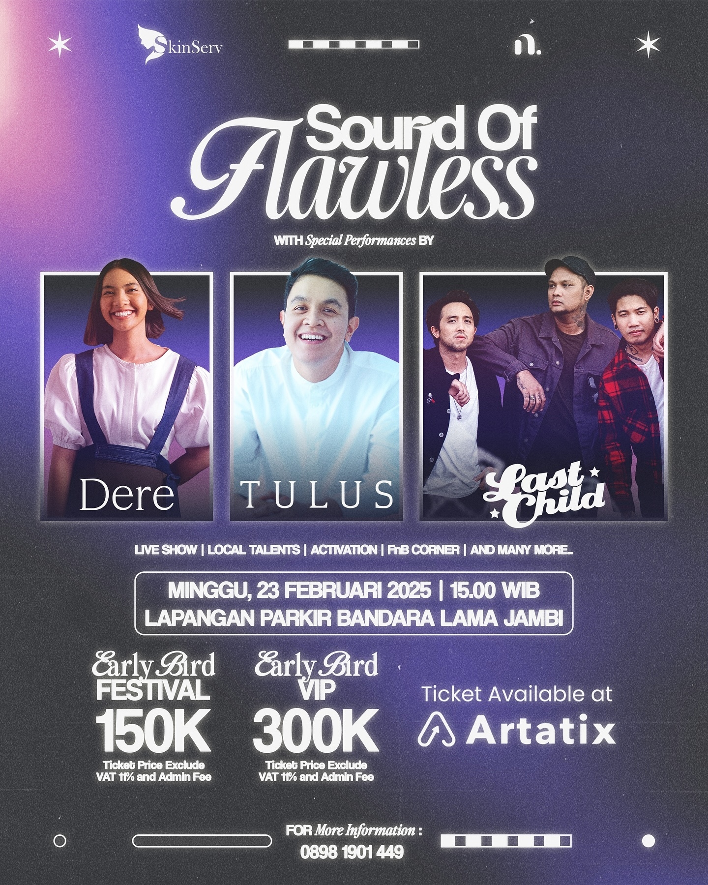 Jambi Bergoyang Yuk! Tulus, Dere dan Last Child Bakal Manggung di Sound of Flawless pada Akhir Februari 2025, Segini Harga Tiketnya