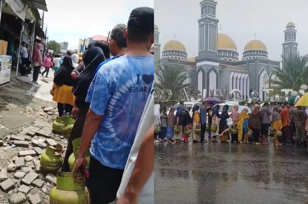 Viral di Media Sosial, Puluhan Warga Antre Gas Elpiji 3 Kg di Pangkalan, Warganet Ramai Kecam Kebijakan Baru: Menyusahkan Rakyat
