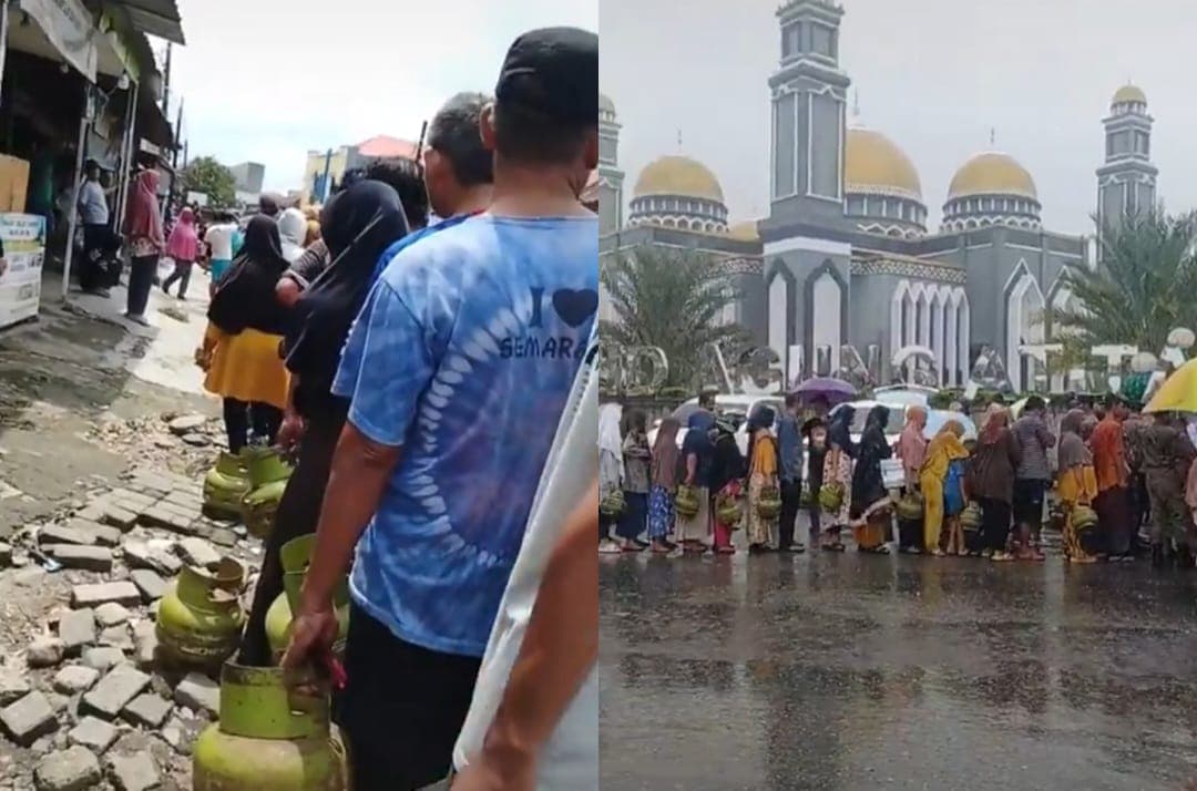 Viral di Media Sosial, Puluhan Warga Antre Gas Elpiji 3 Kg di Pangkalan, Warganet Ramai Kecam Kebijakan Baru: Menyusahkan Rakyat