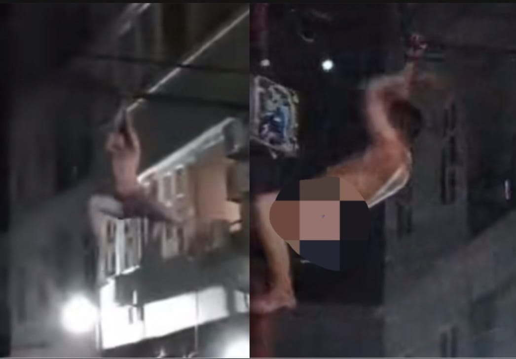 Pria di Baubau Nekat Gelantungan di Kabel Listrik Bak Spiderman Diduga Ketahuan Selingkuh
