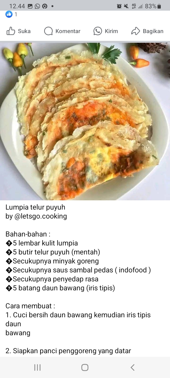 Lumpia Telur Puyuh, Resep Takjil di Rumah Gampang Bikin Sendiri