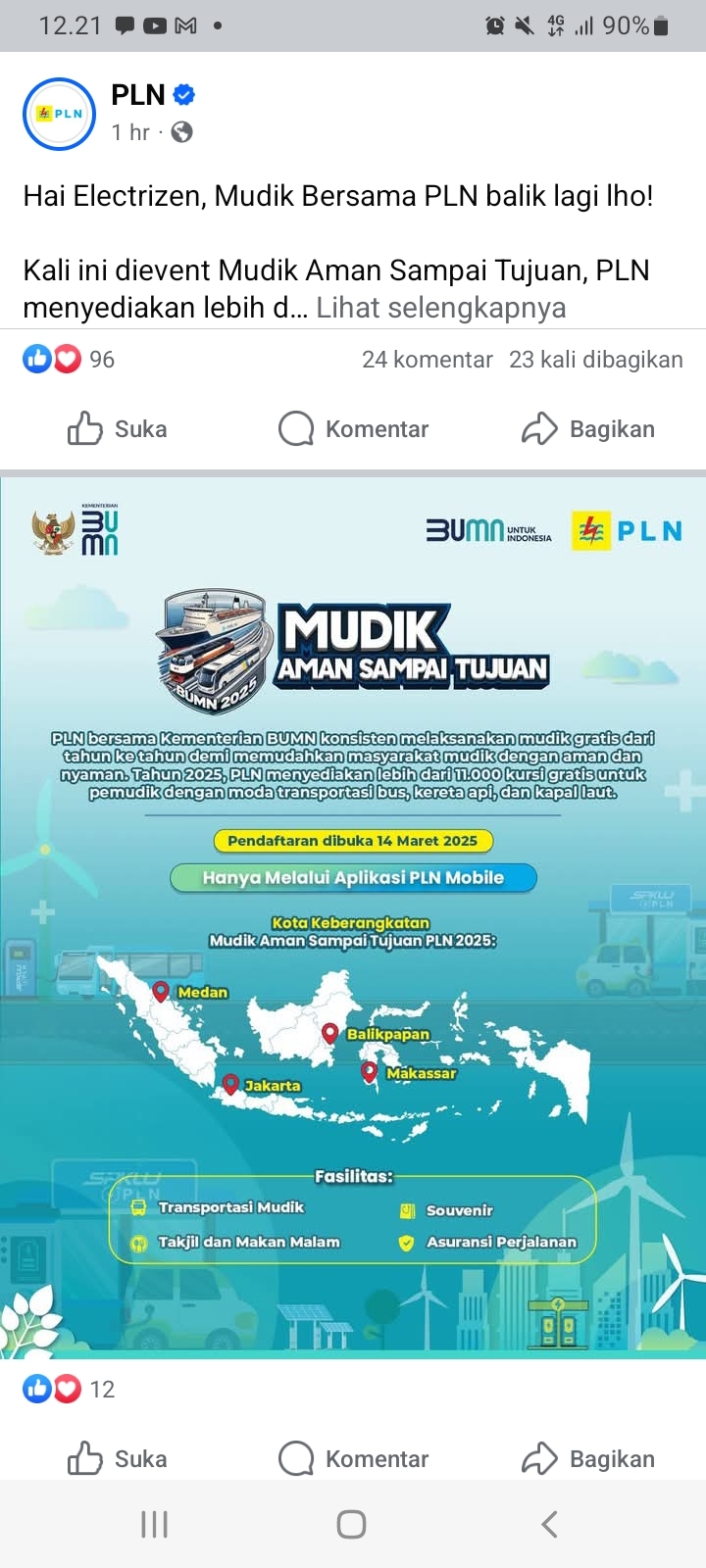 Masih Buka Mudik Gratis PLN, Kuota 11 Ribu, Simak Info Pendaftaran, Rute dan Jadwal Keberangkatan