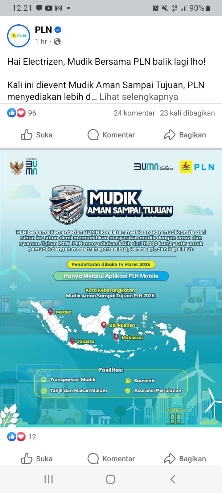 Masih Buka Mudik Gratis PLN, Kuota 11 Ribu, Simak Info Pendaftaran, Rute dan Jadwal Keberangkatan