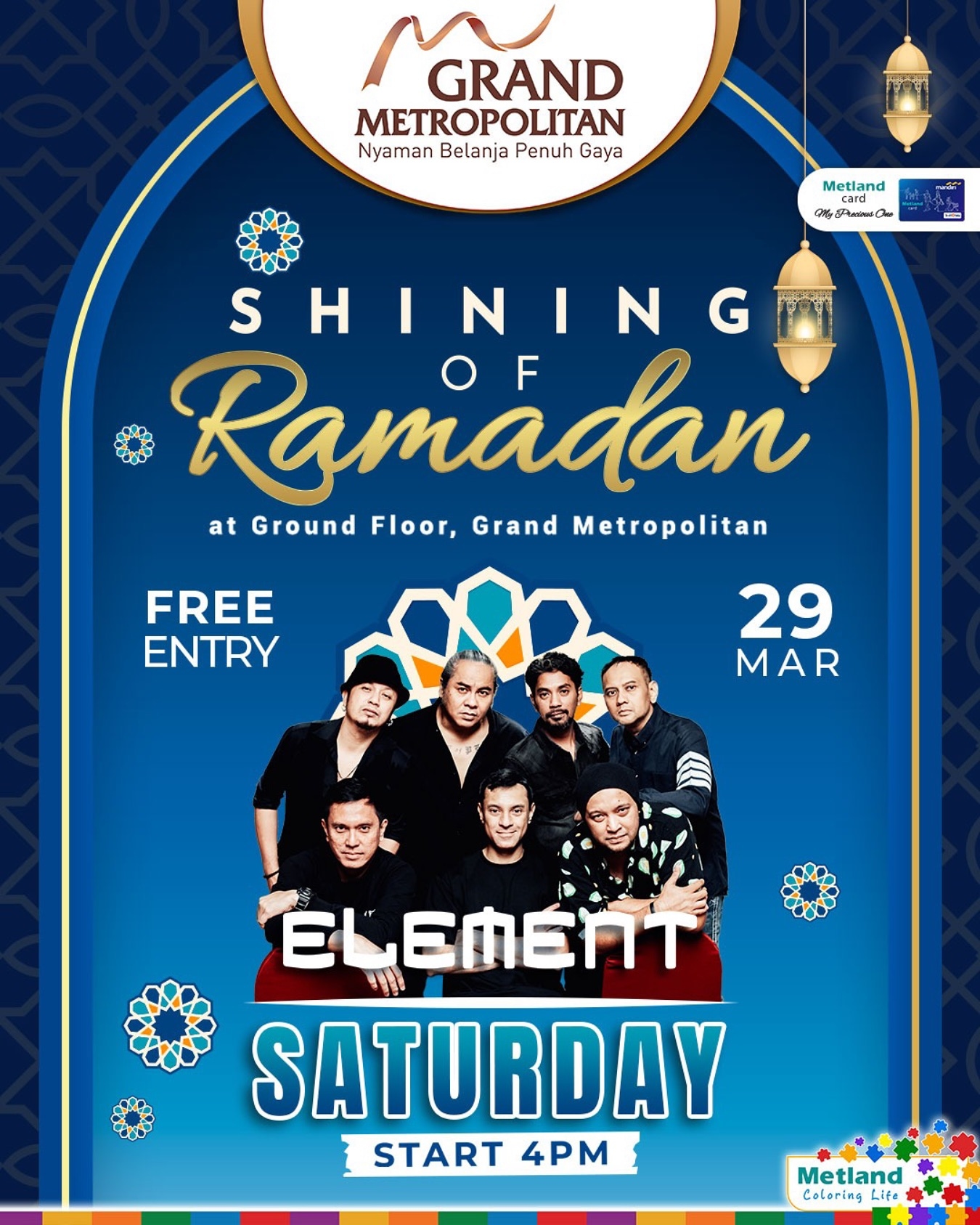 Warga Bekasi Merapat! Ngabuburit Sambil Nonton Konser Gratis Element Band di Grand Metropolitan Akhir Pekan Ini, Catat Waktunya Agar Tak Ketinggalan