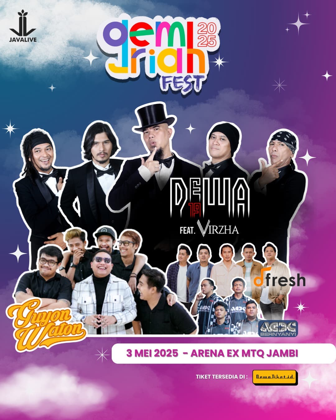 Baladewa Jambi Merapat! Dewa 19 feat Virzha, Guyon Waton hingga D'fresh Siap Goyang Gemriah Fest Awal Mei 2025, Cek Lokasinya di Sini!