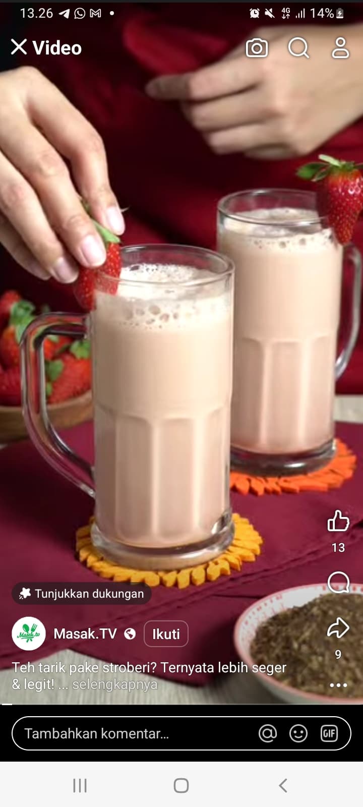 Teh Tarik Stroberi, Coba Deh Resep Bikin Minuman Ini di Rumah, Lebih Seger dan Legit!