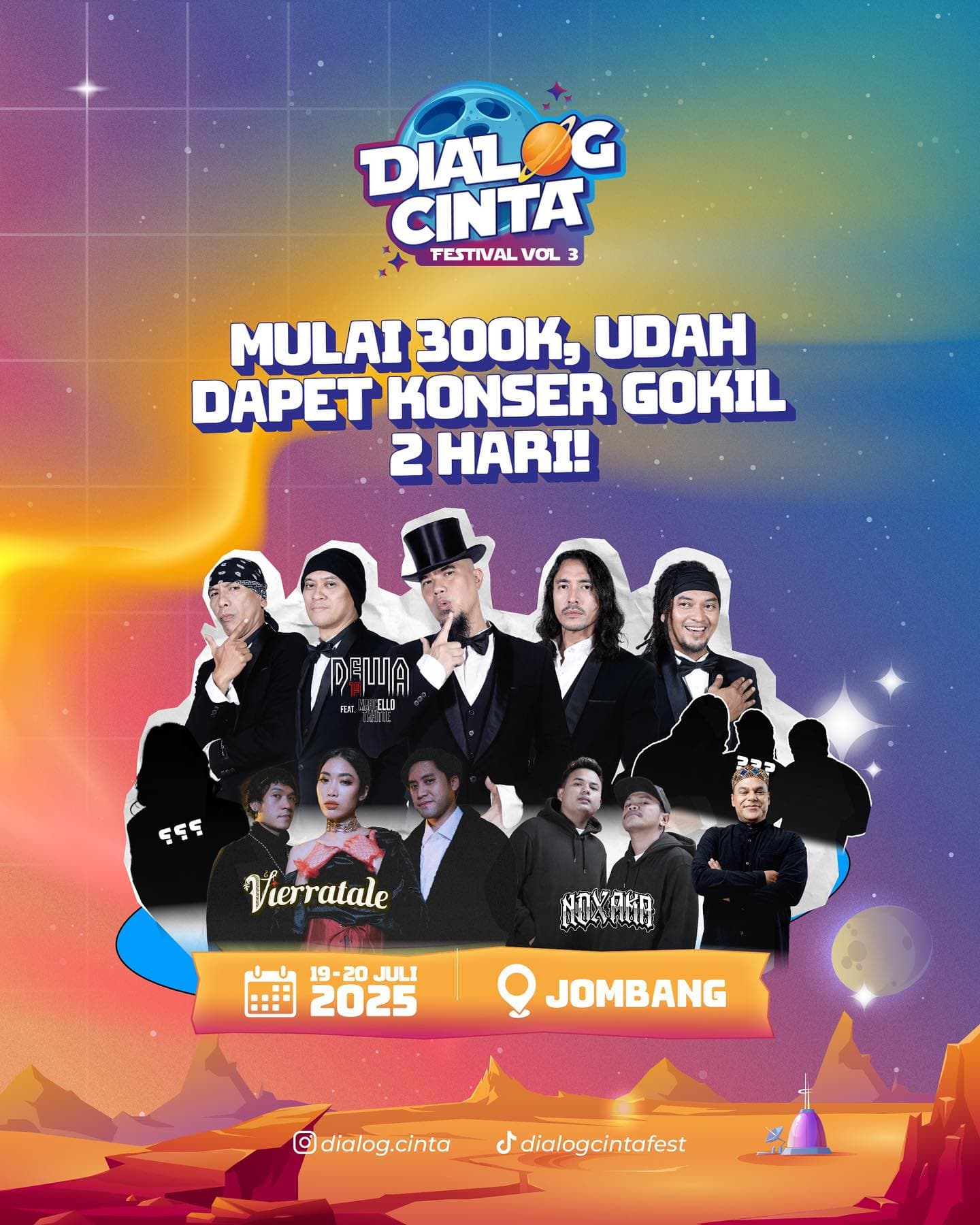 Dialog Cinta Festival Vol.3 Kembali Hadir di Jombang pada Juli 2025, Ada Dewa 19, NDX AKA, Vierratale dan Haddad Alwi, Segini Harga Tiketnya