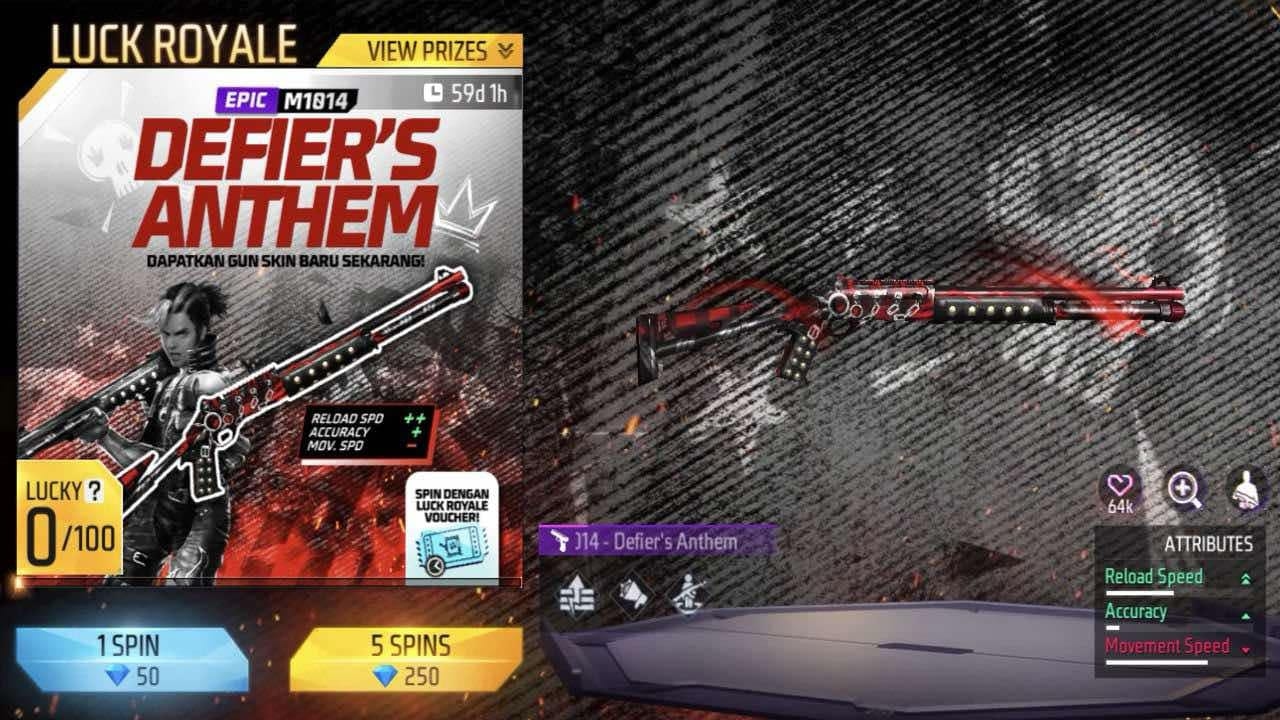 Pakai Cara Ini untuk Dapat SG M1014 Free Fire Defier's Anthem, Senjata Dengan Reload Tercepat yang Cocok Dipakai Rusher