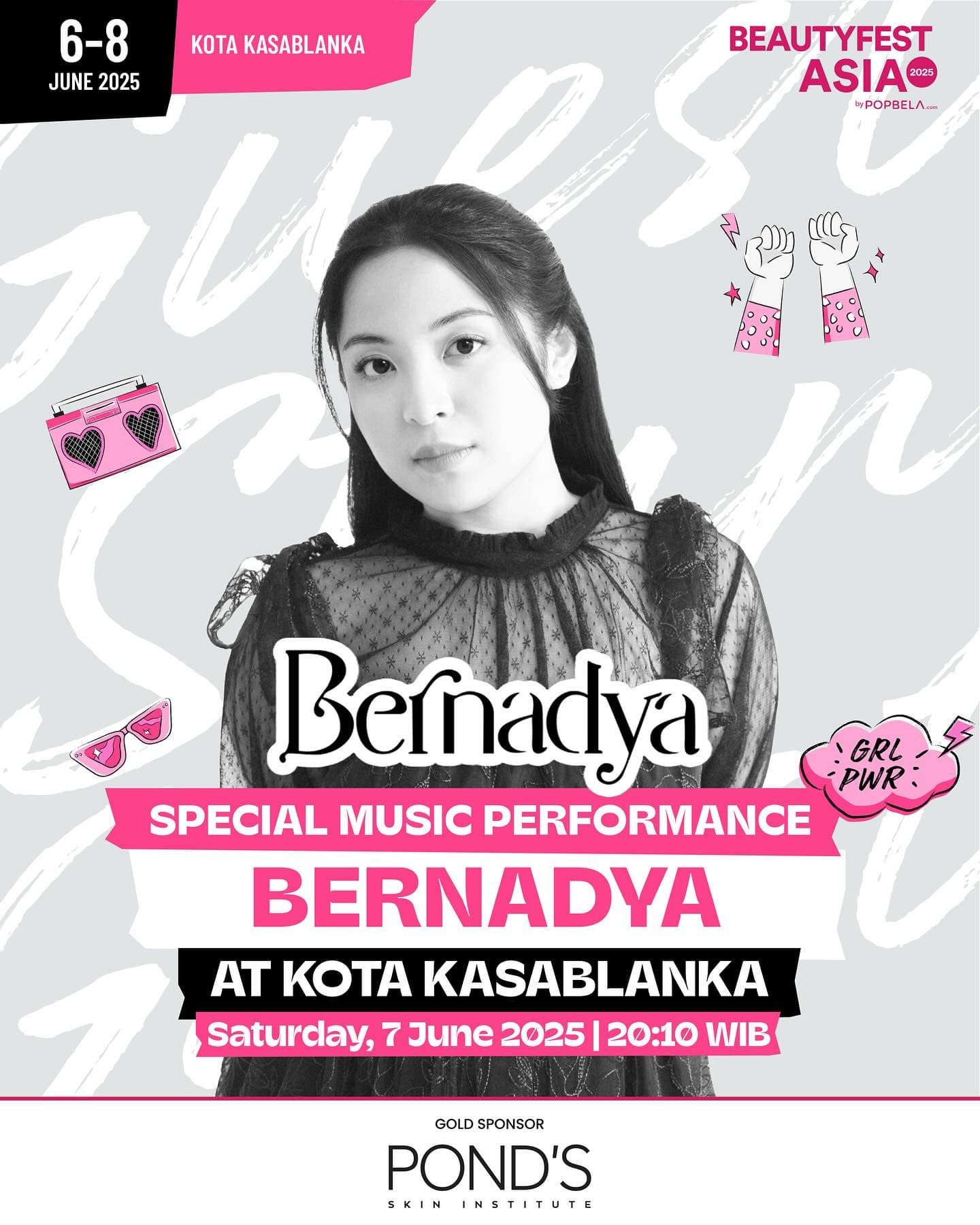 Jangan Lupa! Konser Gratis Bernadya di Kota Kasablanka Malam Minggu Akhir Pekan Ini, Ada Diskon Produk Kecantikan di Acara Beauty Fest Asia 2025