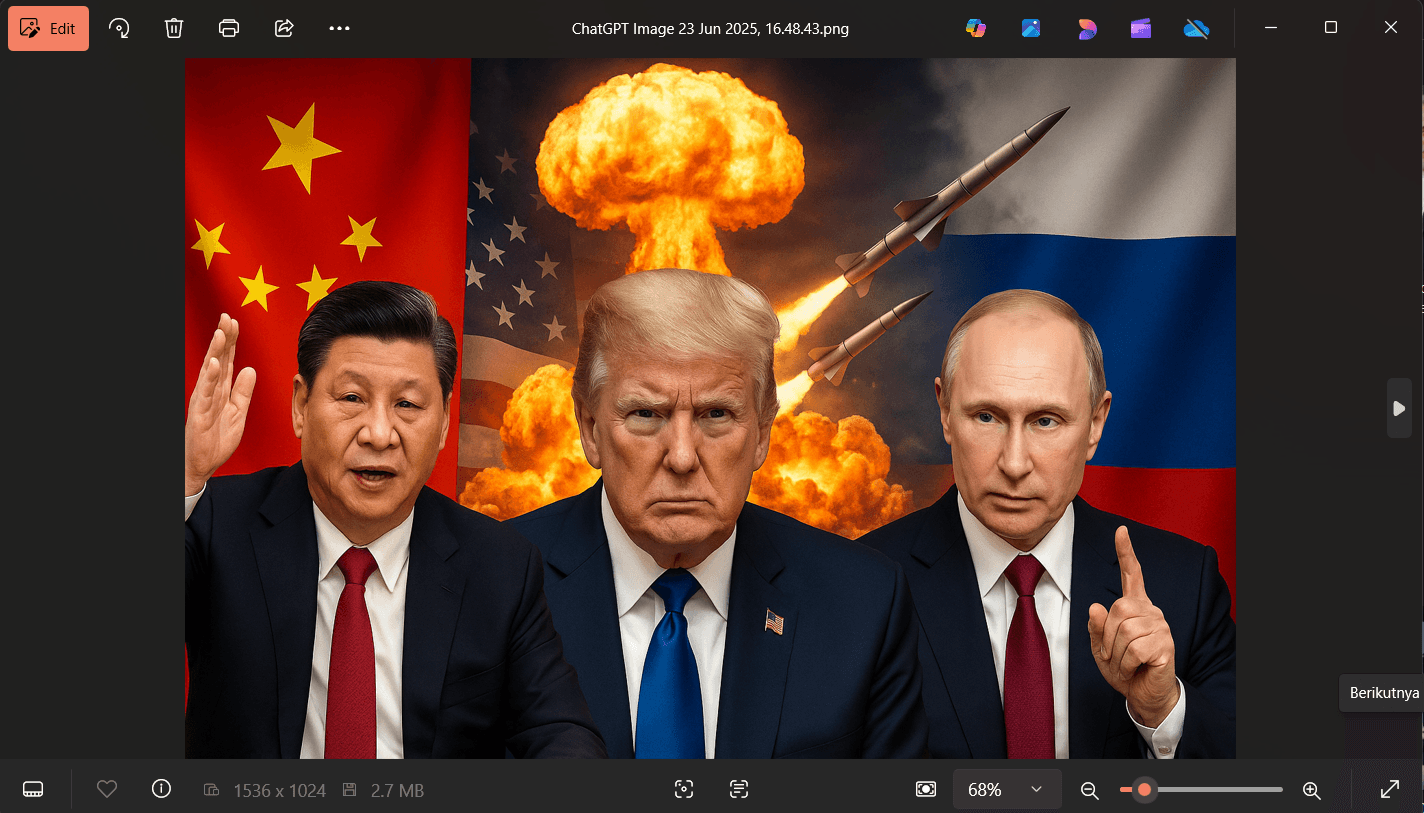 AS Serang Iran, Dua Raksasa Nuklir Geram! Akankah Dunia di Ambang Perang Besar?