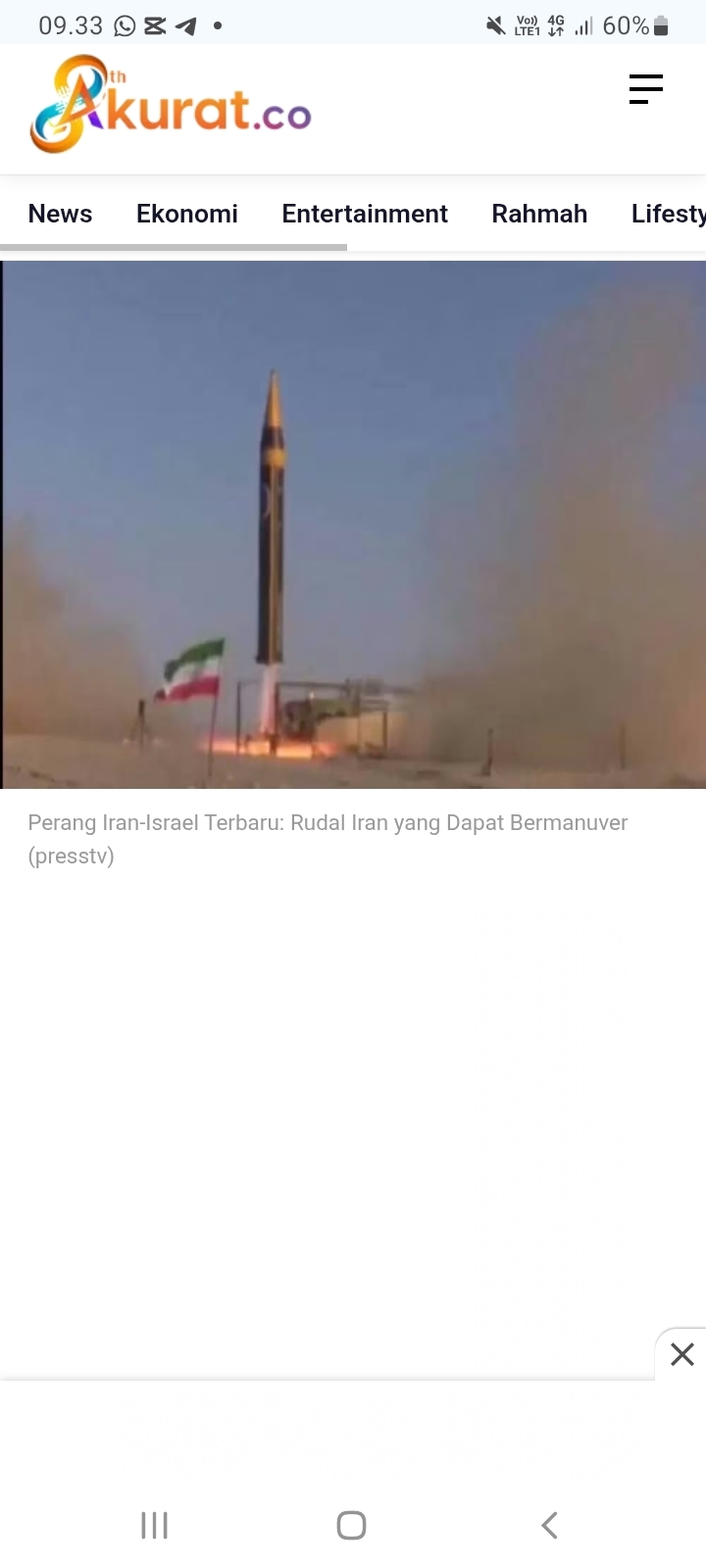 Rudal yang Ditembakkan ke Pangkalan Militer Amerika di Qatar Setara Bom AS