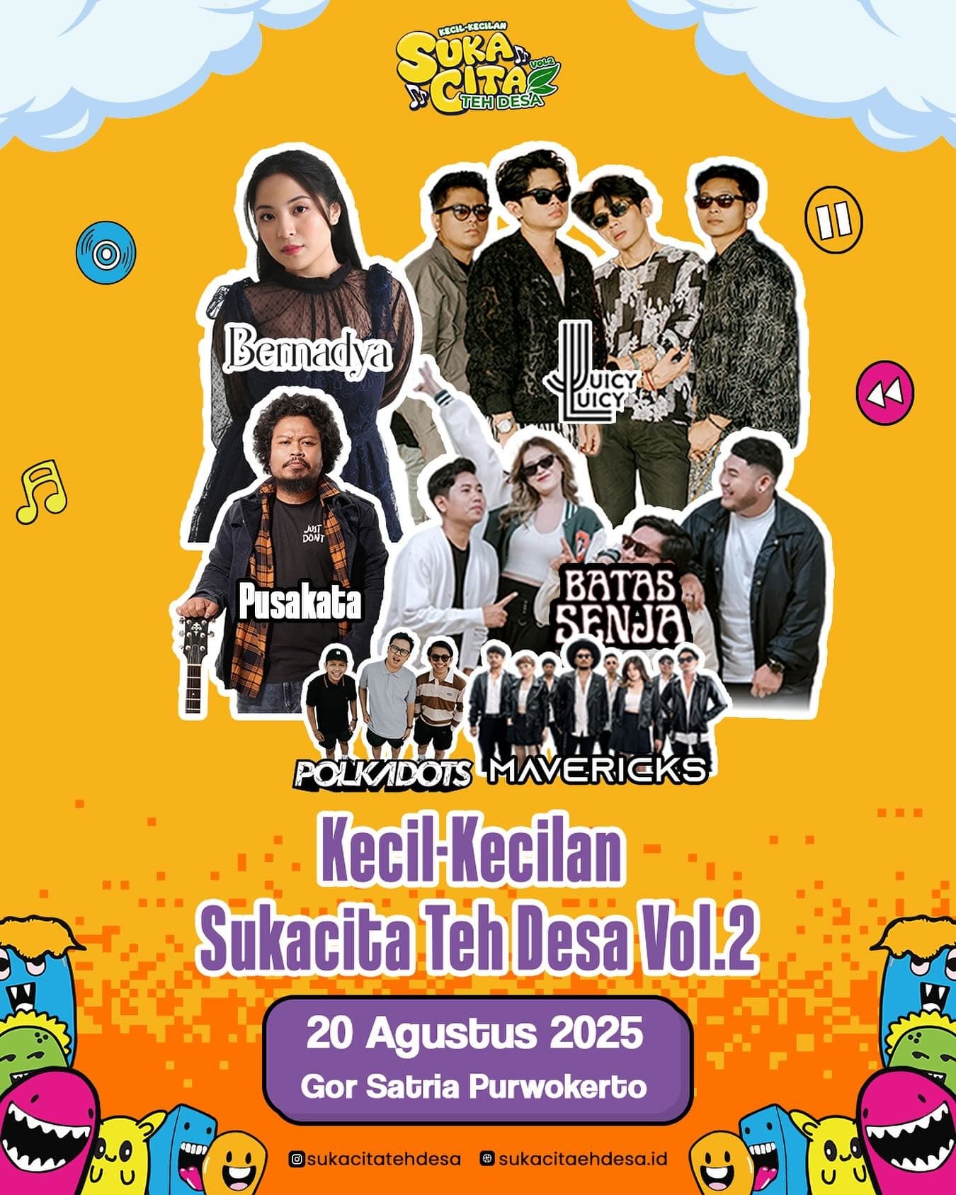 Warga Banyumas Merapat! Suka Cita Teh Desa Vol.2 Digelar Agustus 2025, Menampilkan Bernadya, Juicy Luicy, hingga Batas Senja, Cek Harga Tiketnya