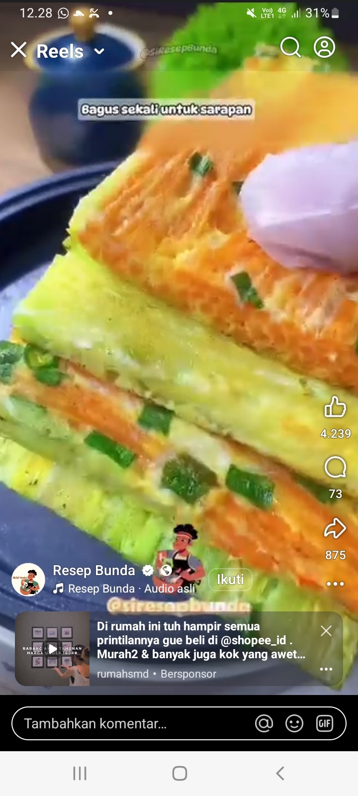 Resep Telur Sayur, Sarapan Sehat dan Bikin Kenyang Cocok untuk Anak di Rumah