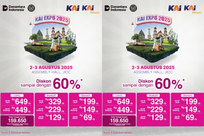 KAI Tebar Diskon Gede-Gedean Lewat KAI Expo 2025, Tiket Kereta Luxury Jadi Murah Banget!