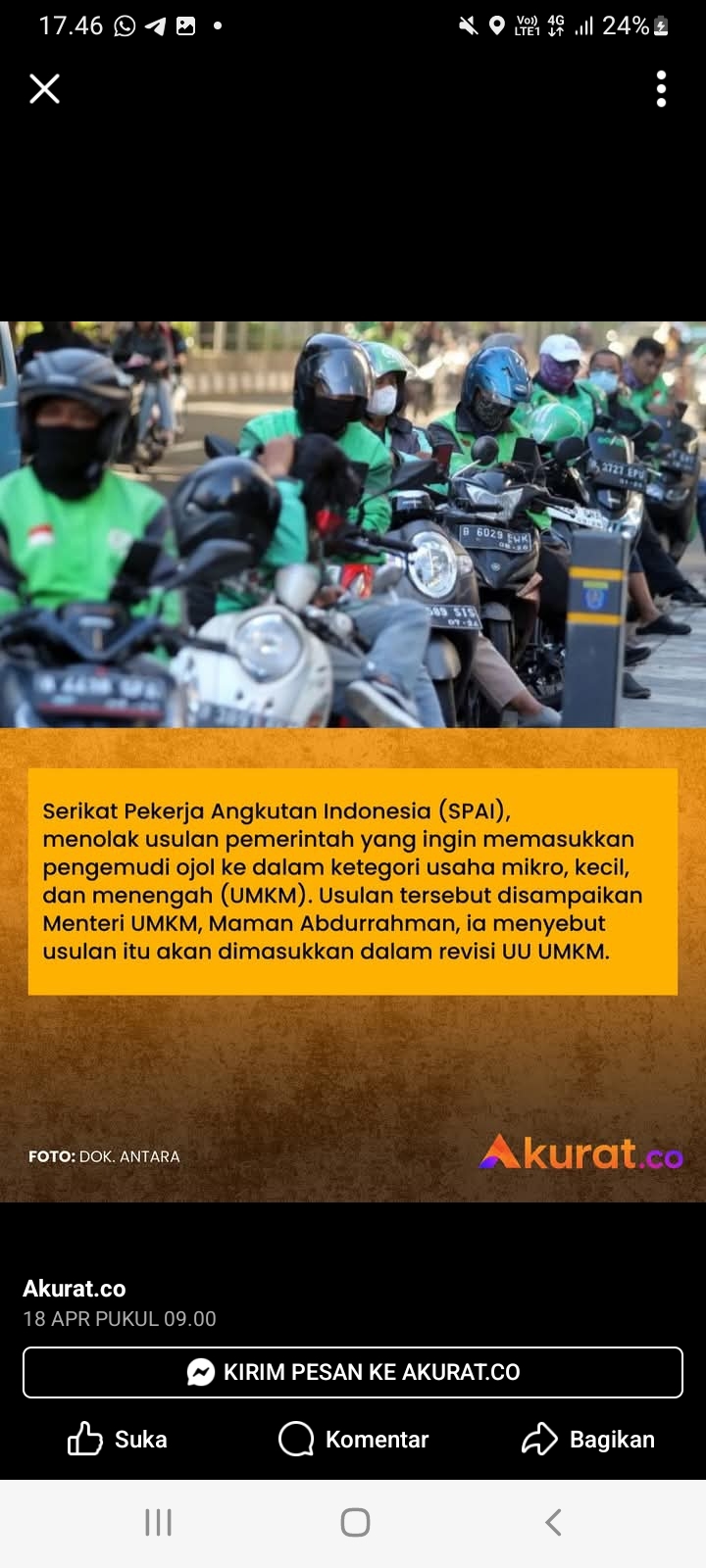 ORASKI Tegas Tolak Campur Tangan DPR dalam Skema Potongan Aplikasi Transportasi Online,Jaga Keseimbangan Ekosistem