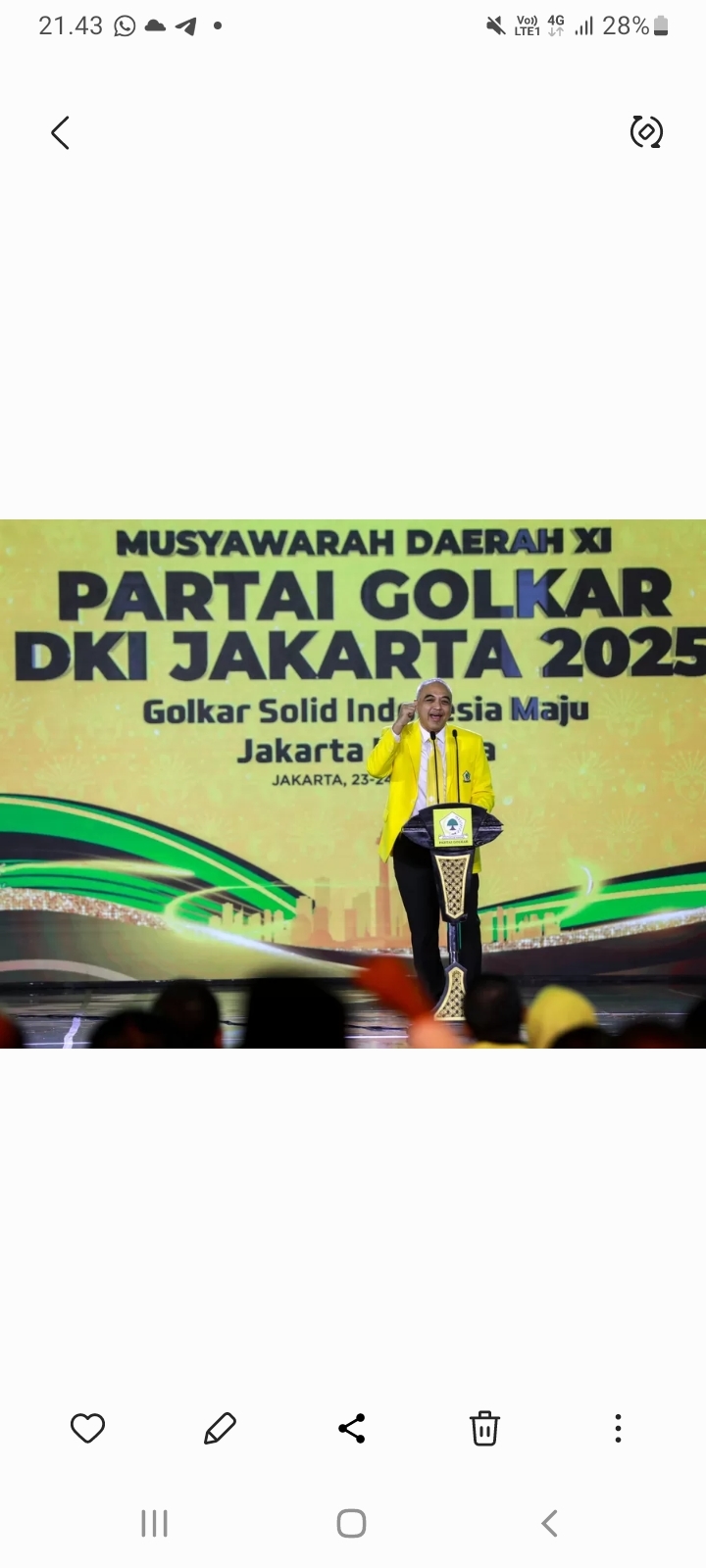 Zaki Iskandar Ajak Kader Golkar DKI Jadi Pionir dan Tokoh di Lingkungan