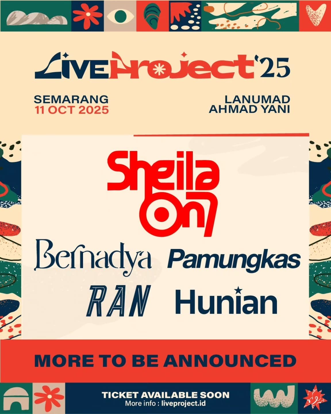 Liveproject 2025 Bakal Digelar di Semarang pada 11 Oktober, Menghadirkan Sheila On 7, RAN Band, hingga Bernadya, Segini Harga Tiketnya!