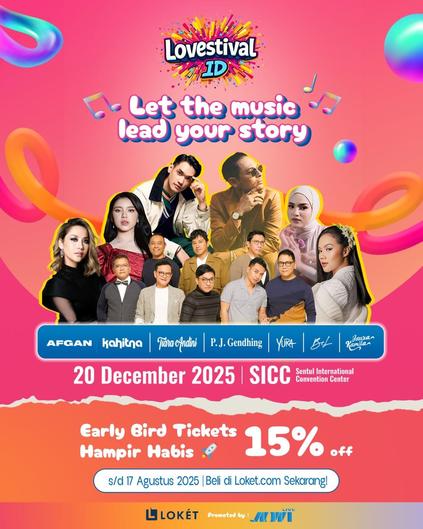 Lovestival ID Bakal Digelar di Sentul Jelang Akhir Tahun 2025, Menghadirkan Kahitna, Afgan, BCL, Yura Yunita hingga Tiara Andini, Cek Harga Tiketnya!
