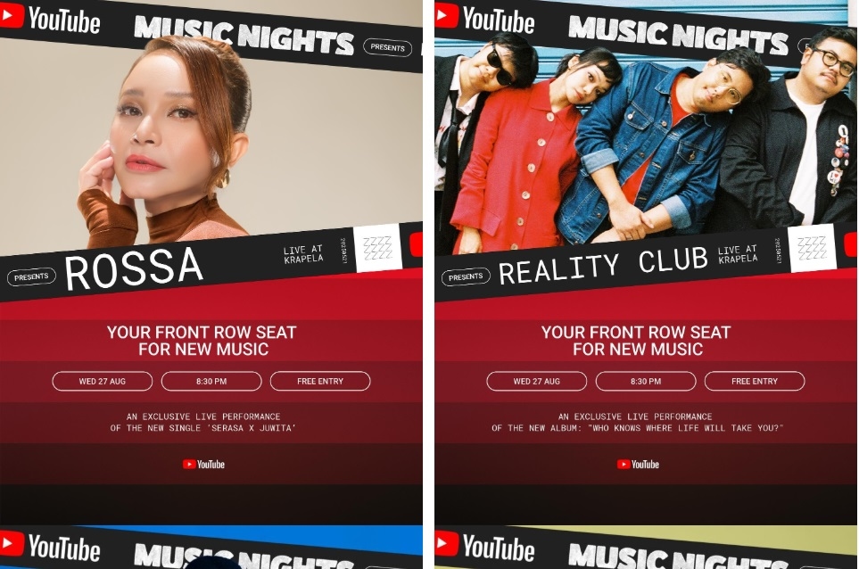 Konser Gratis! Malam ini di Krapela Blok M, Menampilkan Rossa hingga Realty Club, Meriahkan YouTube Music Nights Episode 8