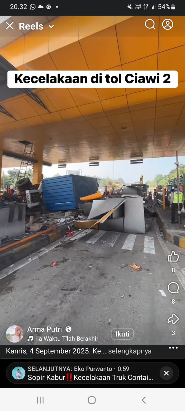 Kecelakaan Maut Truk Kontainer Hantam Gerbang Tol Ciawi 2, Diduga Alami Rem Blong