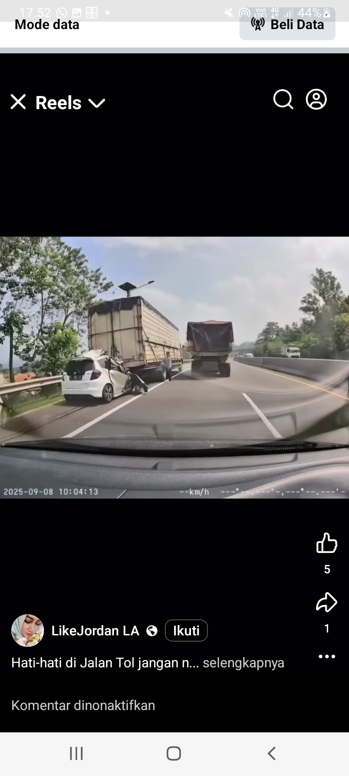 Kecelakaan Maut di Tol Cipularang, Honda Jazz Tabrak Pantat Truk, Dua Orang Tewas