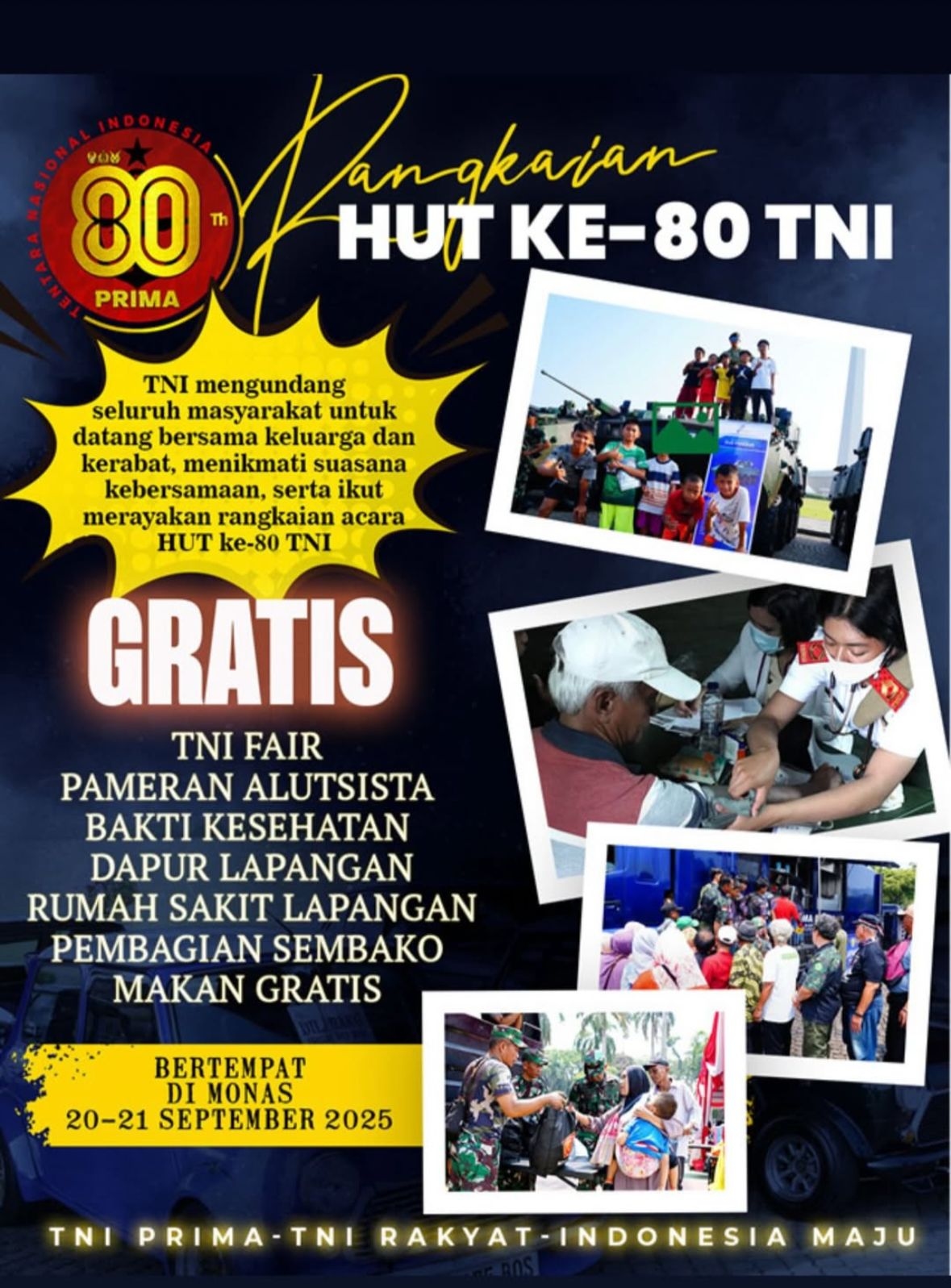 Wow! Monas Bakal Jadi Lautan Alutsista, TNI Gelar Pameran Alat Perang Simak Kapan Waktunya