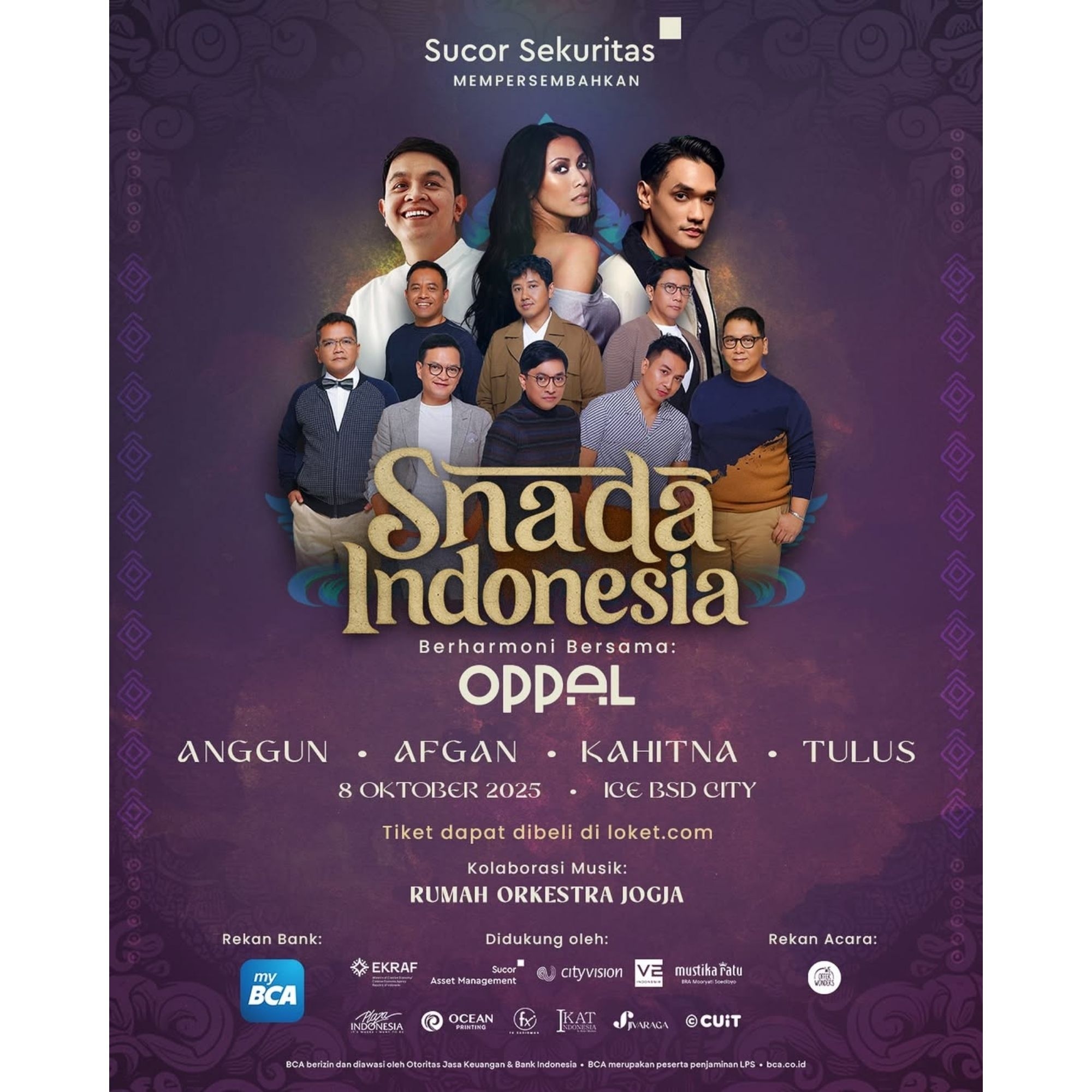 Snada Indonesia 2025 Siap Guncang ICE BSD City Rabu Pekan Depan, Menghadirkan Tulus, Kahitna, Afgan hingga Yura Yunita