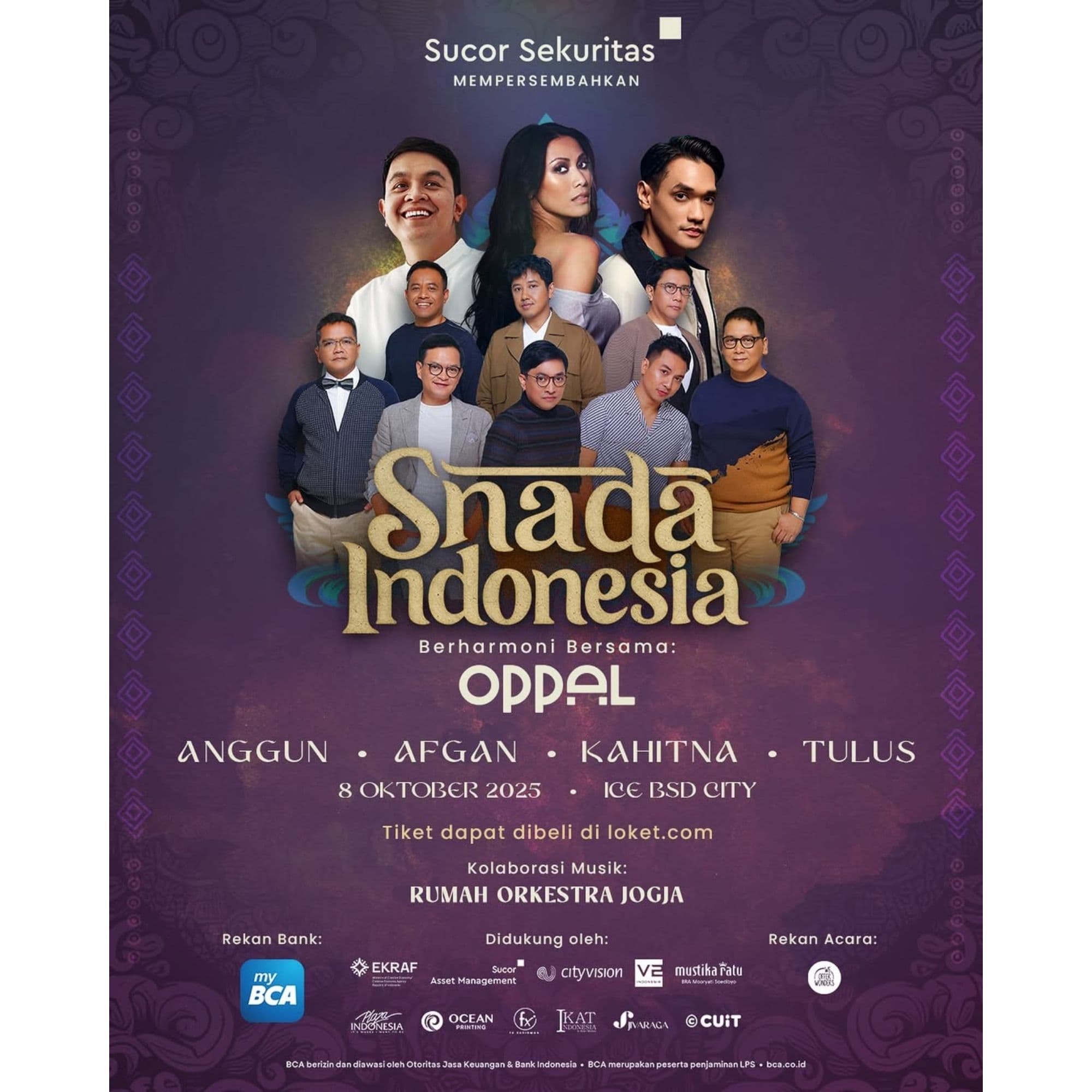 Snada Indonesia 2025 Siap Guncang ICE BSD City Rabu Pekan Depan, Menghadirkan Tulus, Kahitna, Afgan hingga Yura Yunita