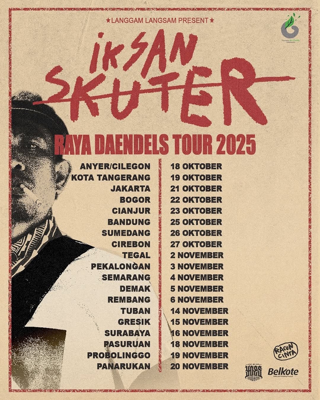 Ingat! Iksan Skuter Hari Ini Konser di Sumedang dan Besok di Cirebon, Rangkaian Tour Bertajuk Raya Daendels Tour 2025