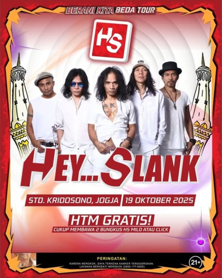 Ingat! Slank Konser Gratis di Jogja Akhir Pekan Ini, Rangkaian Berani Kita Beda Tour 2025, Cek Lokasinya di Sini