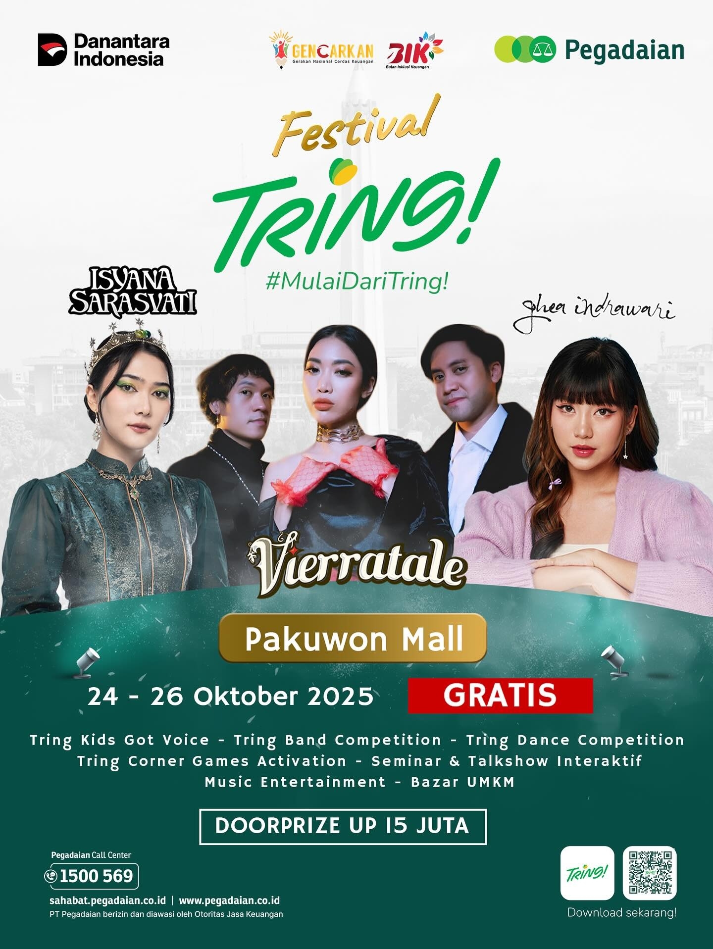 Akhir Pekan Ini Vierratale, Ghea Indrawari, dan Isyana Sarasvati Bakal Tampil di Festival Tring Pakuwon Mall Surabaya, Gratis!