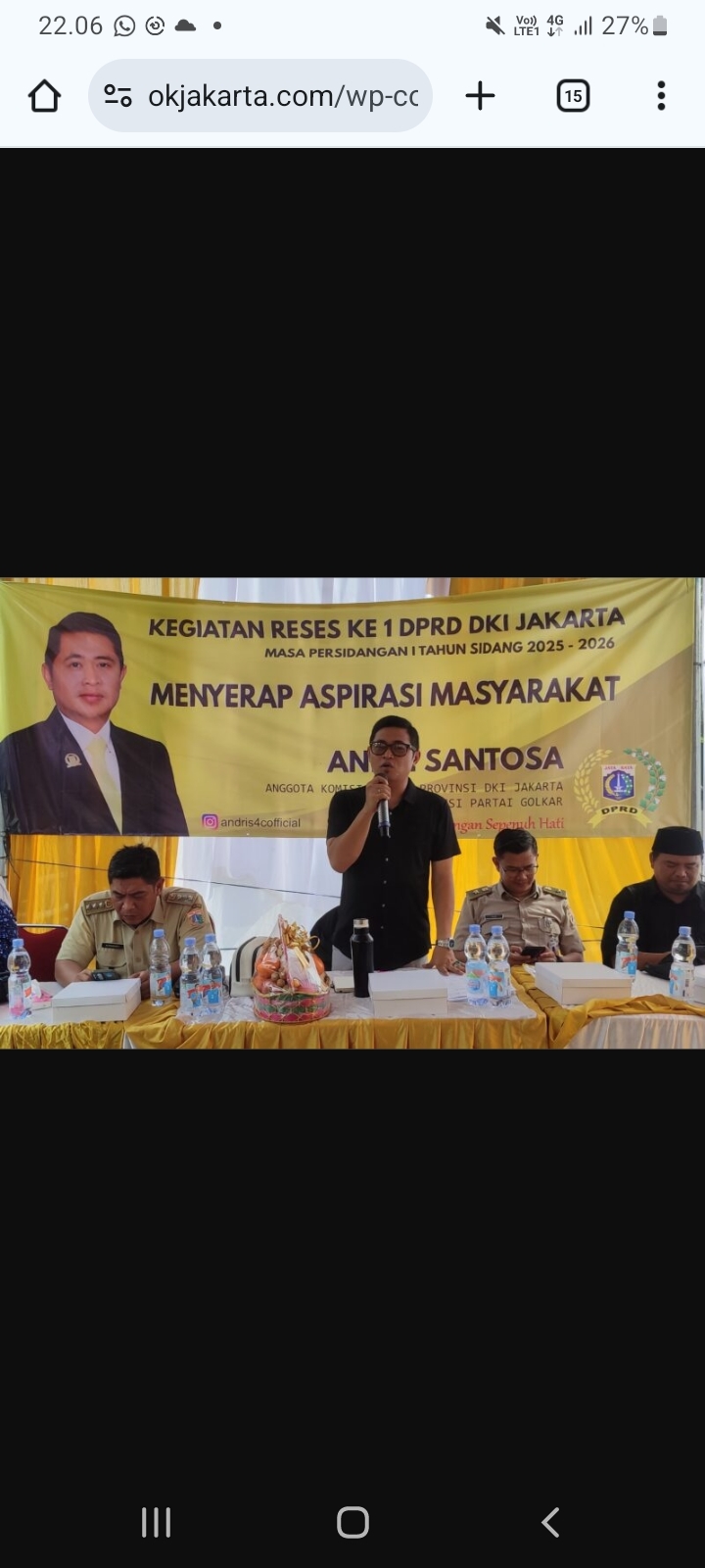 Anggota DPRD dari Golkar Andri Santosa Serap Empat Aspirasi Krusial Warga Kalideres Jakbar