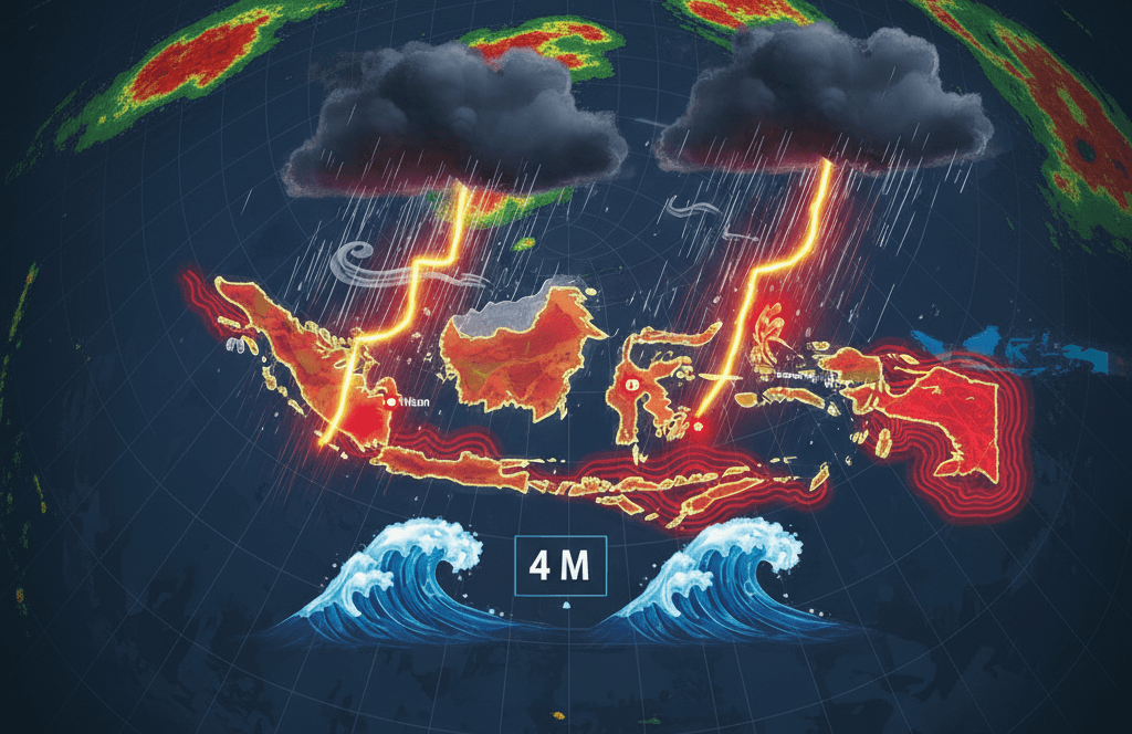 Waspada Cuaca Ekstrem Panas, Hujan Petir dan Banjir Rob Hari Ini