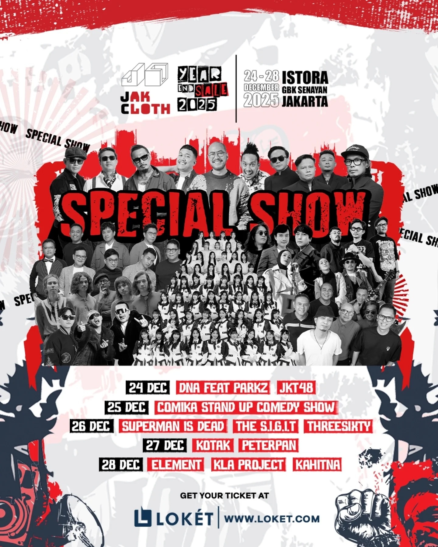 Jakcloth Year End Sale 2025 Hadir di Istora Senayan Jelang Akhir Tahun, Spesial Show Sederet Musisi hingga Stand Up Comedy, Cek Selengkapnya di Sini!