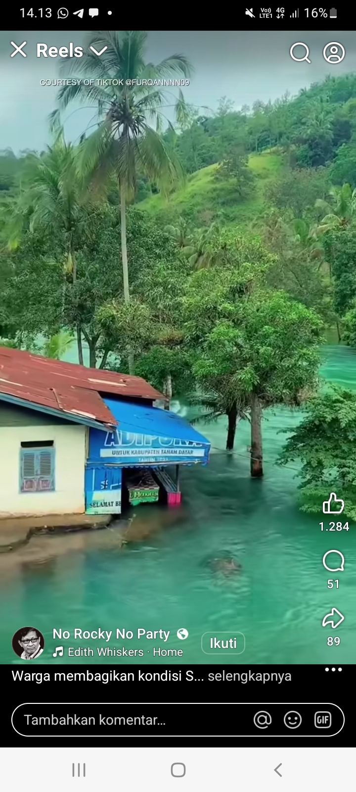 Kuasa Tuhan, Sungai Ombilin Danau Singkarak Mendadak Bening Jernih Pasca Banjir Bandang