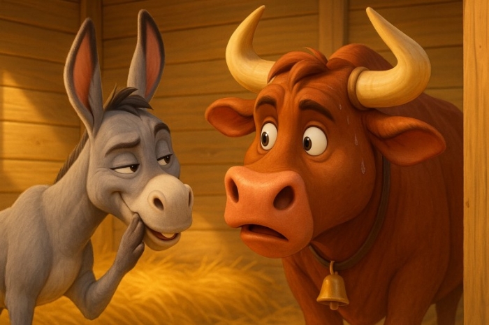 Dongeng Anak: Keledai dan Sapi Kena Batunya