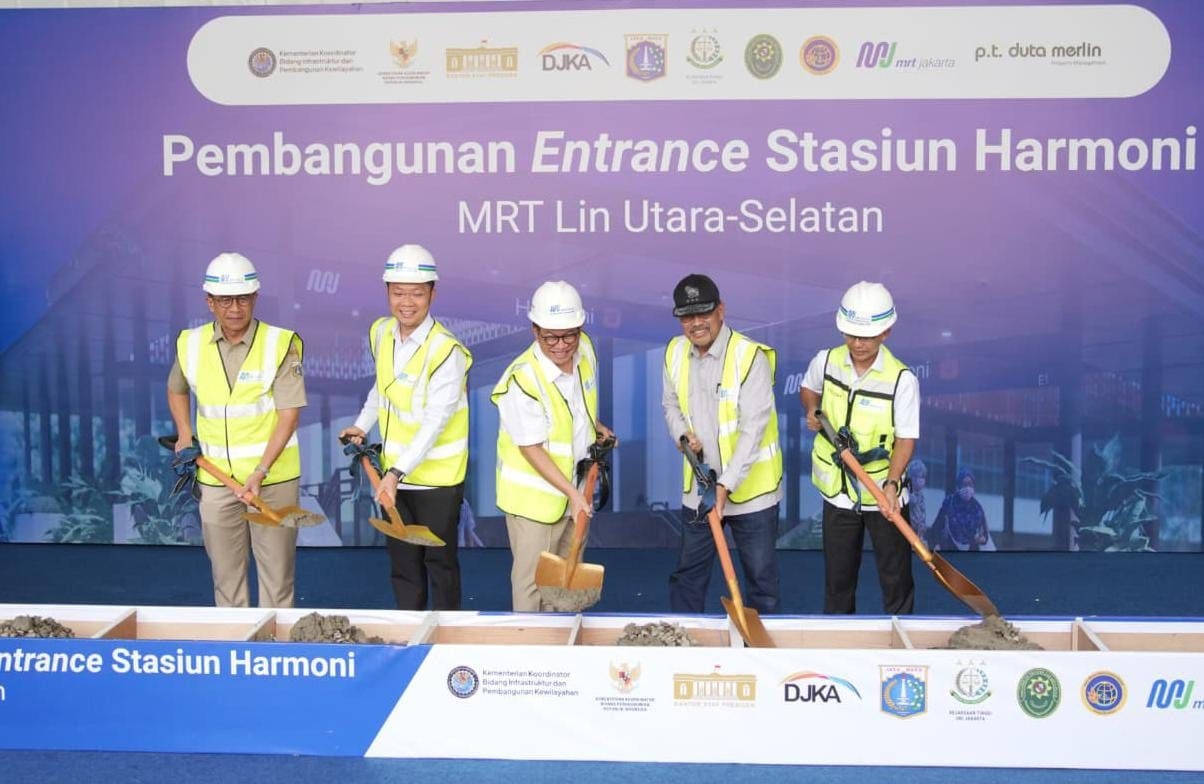 Gubernur Pramono Ground Breaking Entrance Stasiun Harmoni, Siap Jadi Simpul TOD Strategis