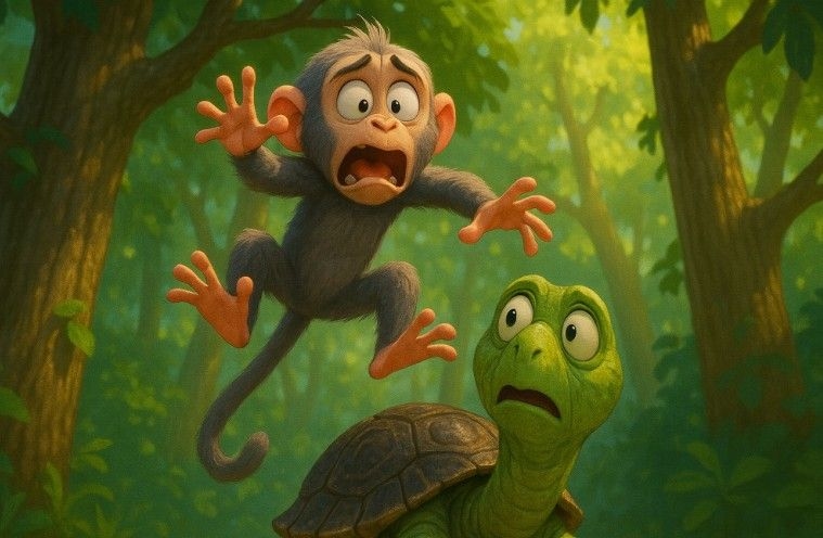 Dongeng Anak: Kura-kura dan Monyet Jahil yang Kena Batunya